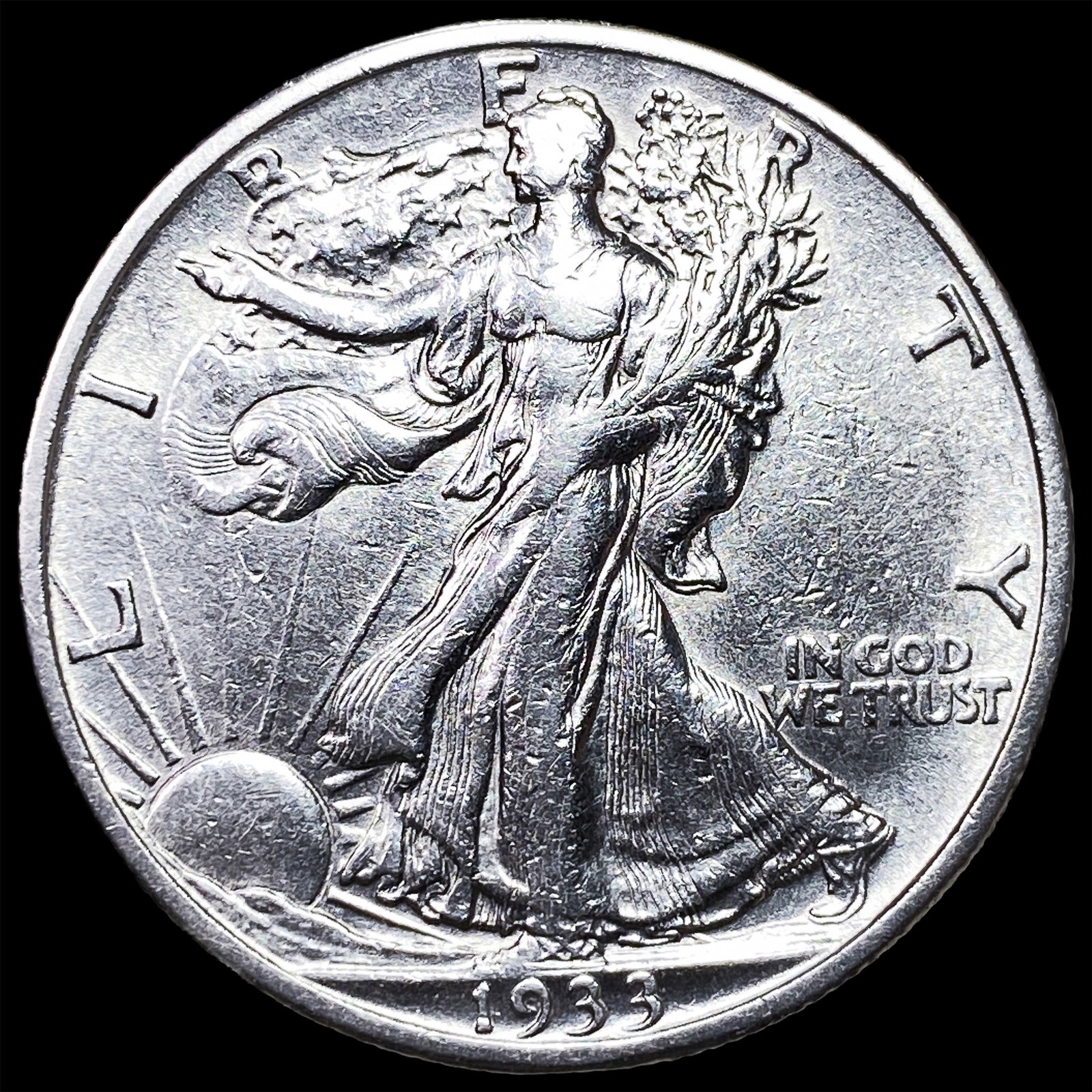 1933-S Silver Half Dollar Walking Liberty UNCIRCULATED: 1933-S Silver Half Dollar Walking Liberty UNCIRCULATED