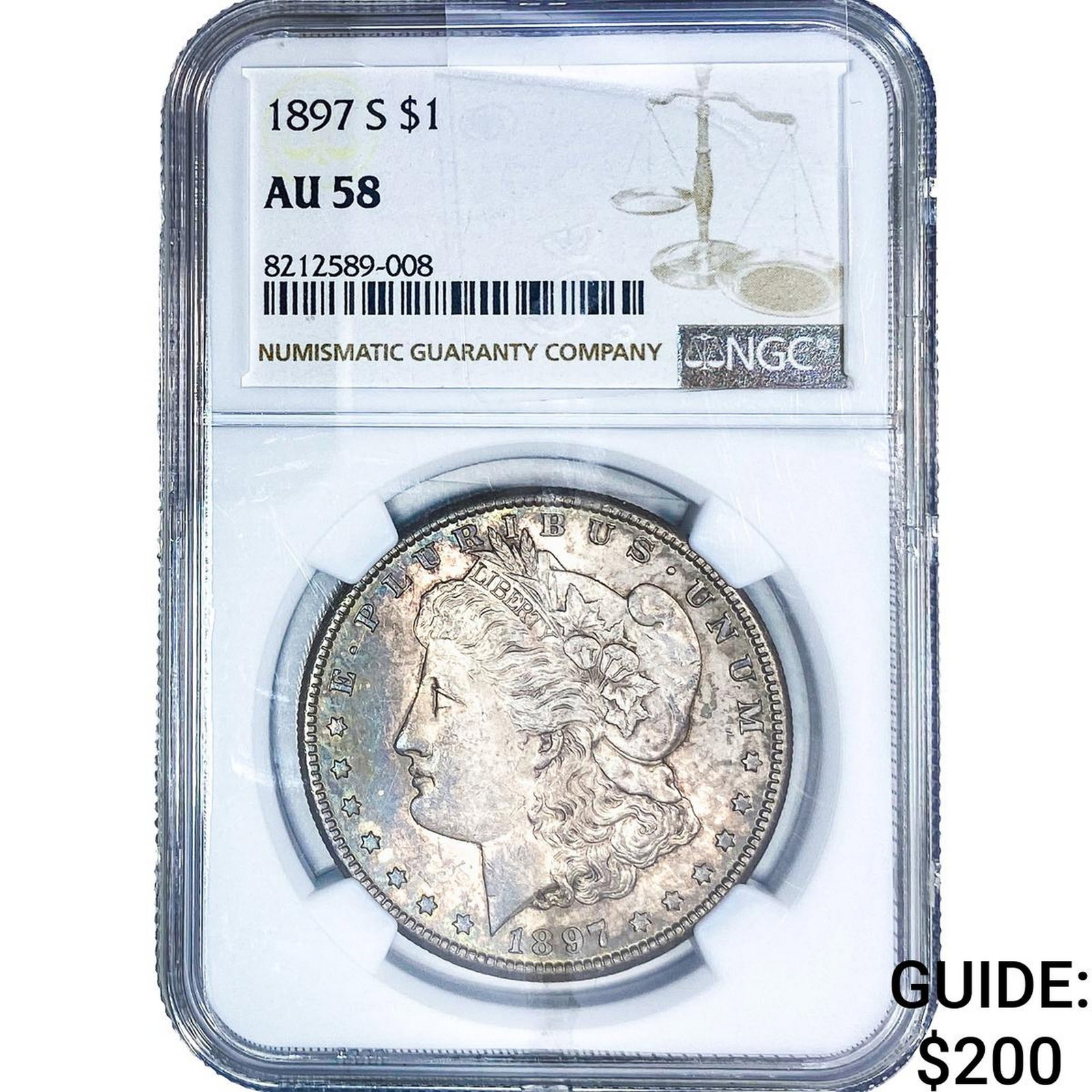 1897-S Morgan Silver Dollar NGC AU58: 1897-S Morgan Silver Dollar NGC AU58