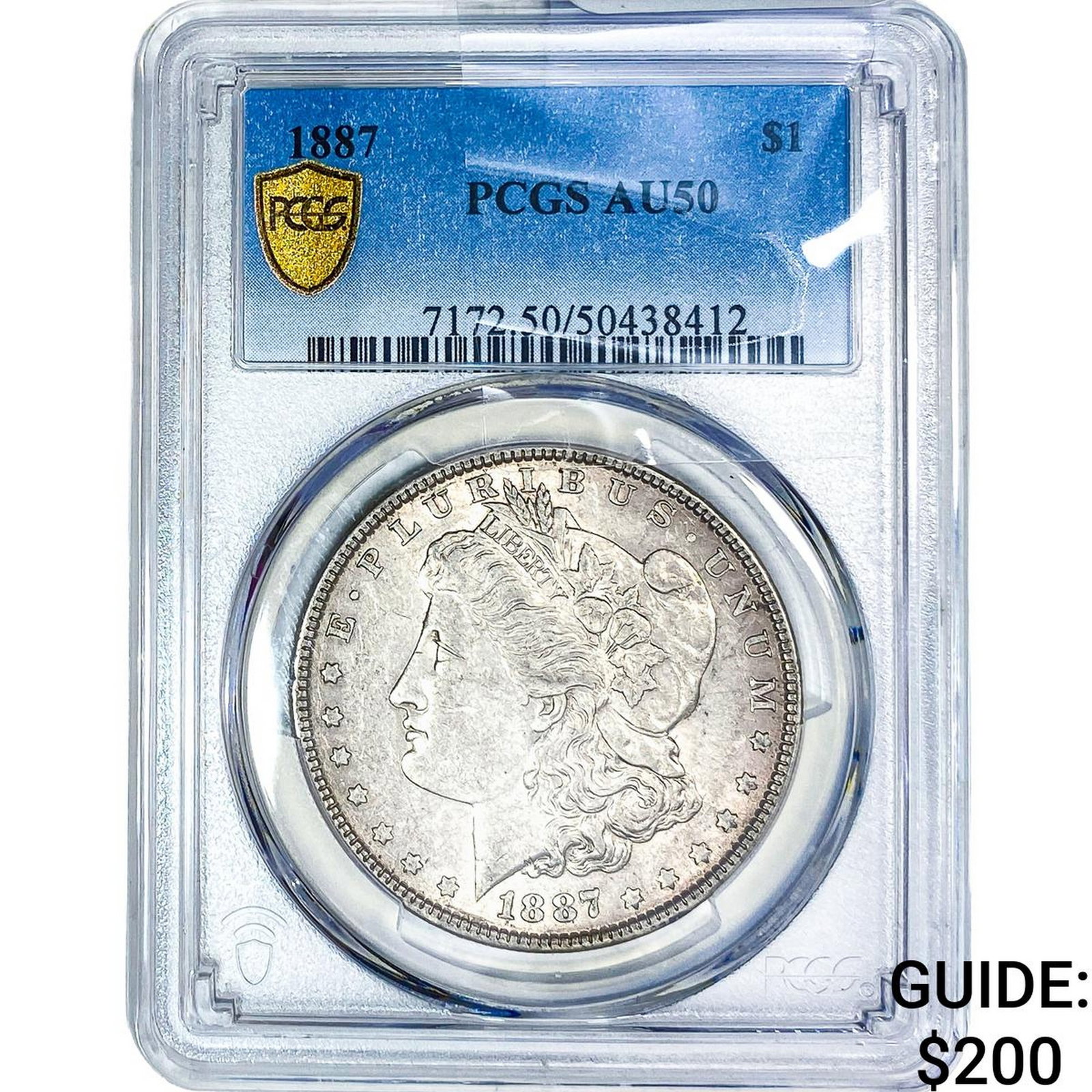 1887 Morgan Silver Dollar PCGS AU50: 1887 Morgan Silver Dollar PCGS AU50