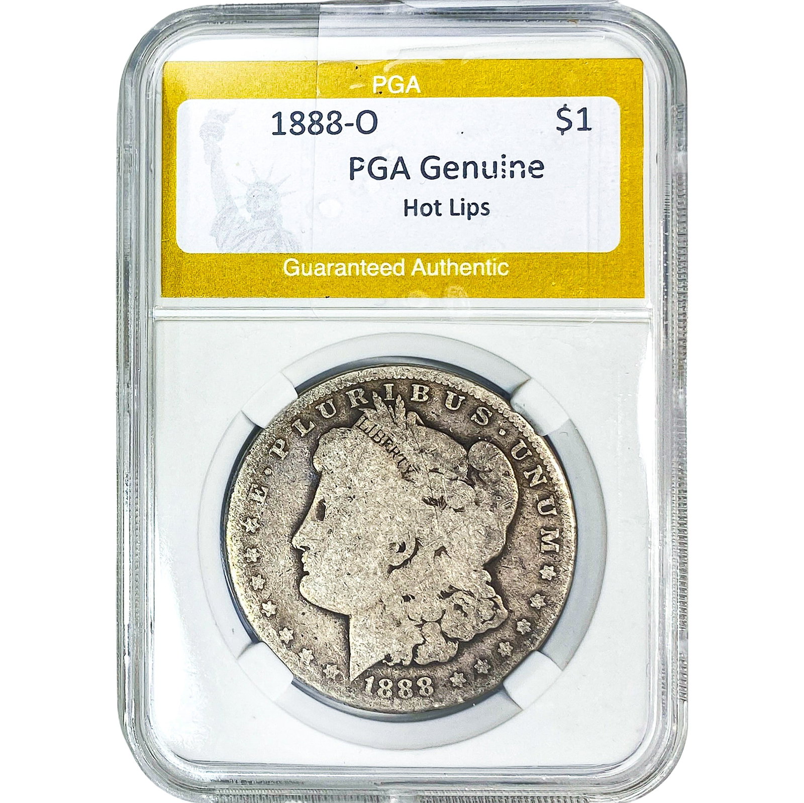 1888-O Morgan Silver Dollar PGA G Hot LIps: 1888-O Morgan Silver Dollar PGA G Hot LIps