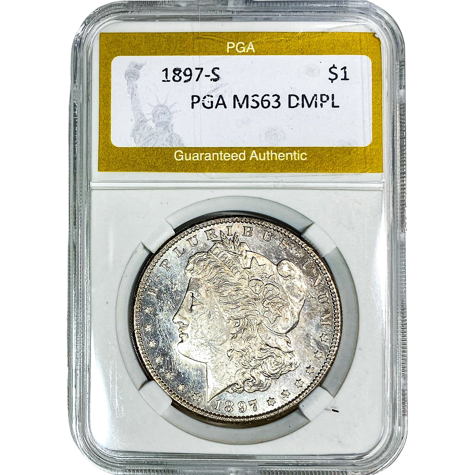 1897-S Morgan Silver Dollar PGA MS63 DMPL: 1897-S Morgan Silver Dollar PGA MS63 DMPL