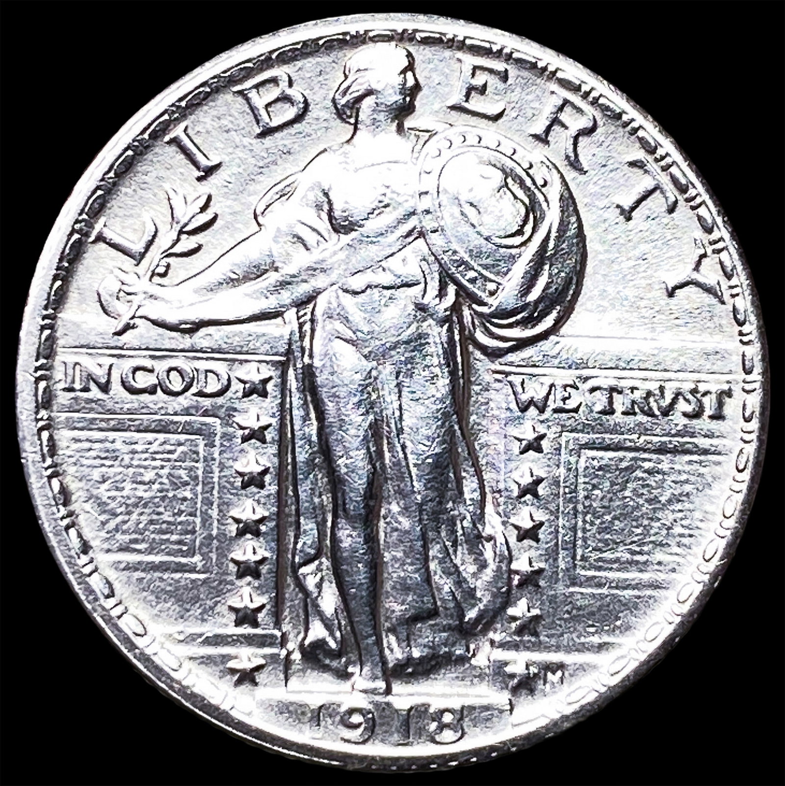 1918 Silver Standing Liberty Quarter UNCIRCULATED (1 of 2)