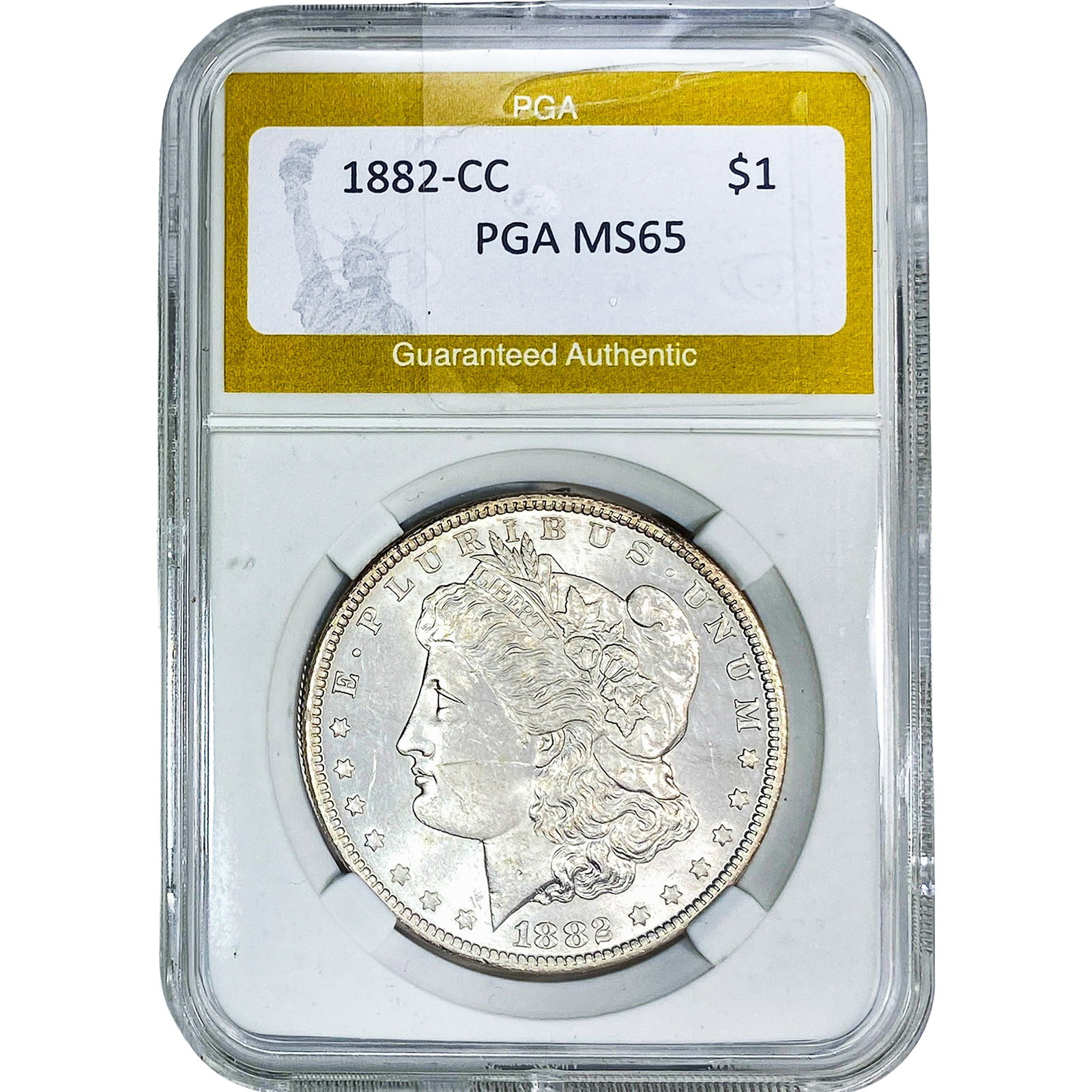1882-CC Morgan Silver Dollar PGA MS65: 1882-CC Morgan Silver Dollar PGA MS65