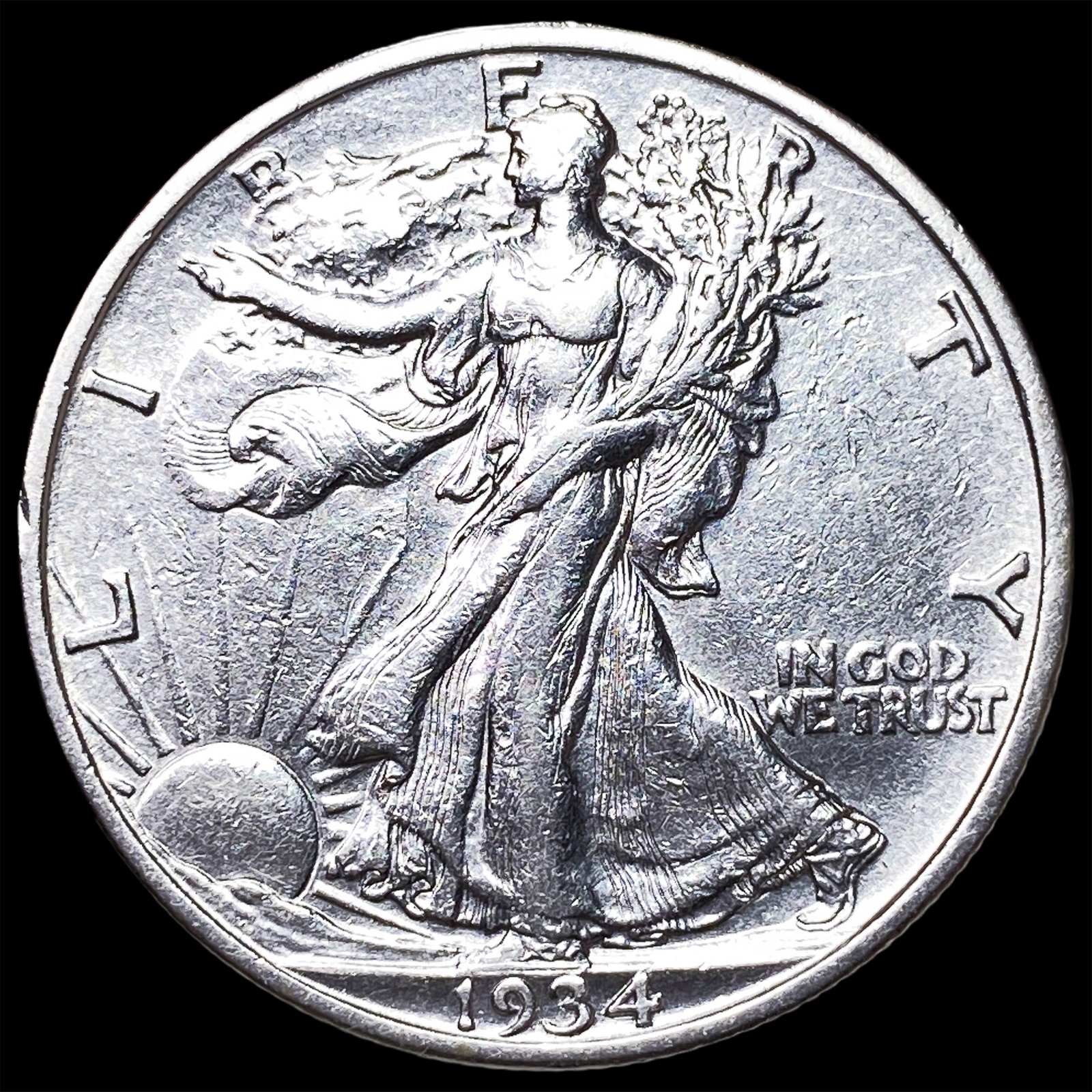 1934-S Silver Walking Liberty Half Dollar UNCIRCULATED: 1934-S Silver Walking Liberty Half Dollar UNCIRCULATED