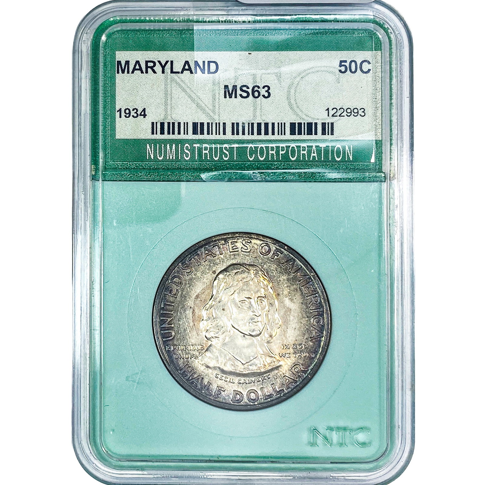 1934 Maryland Half Dollar NTC MS63: 1934 Maryland Half Dollar NTC MS63