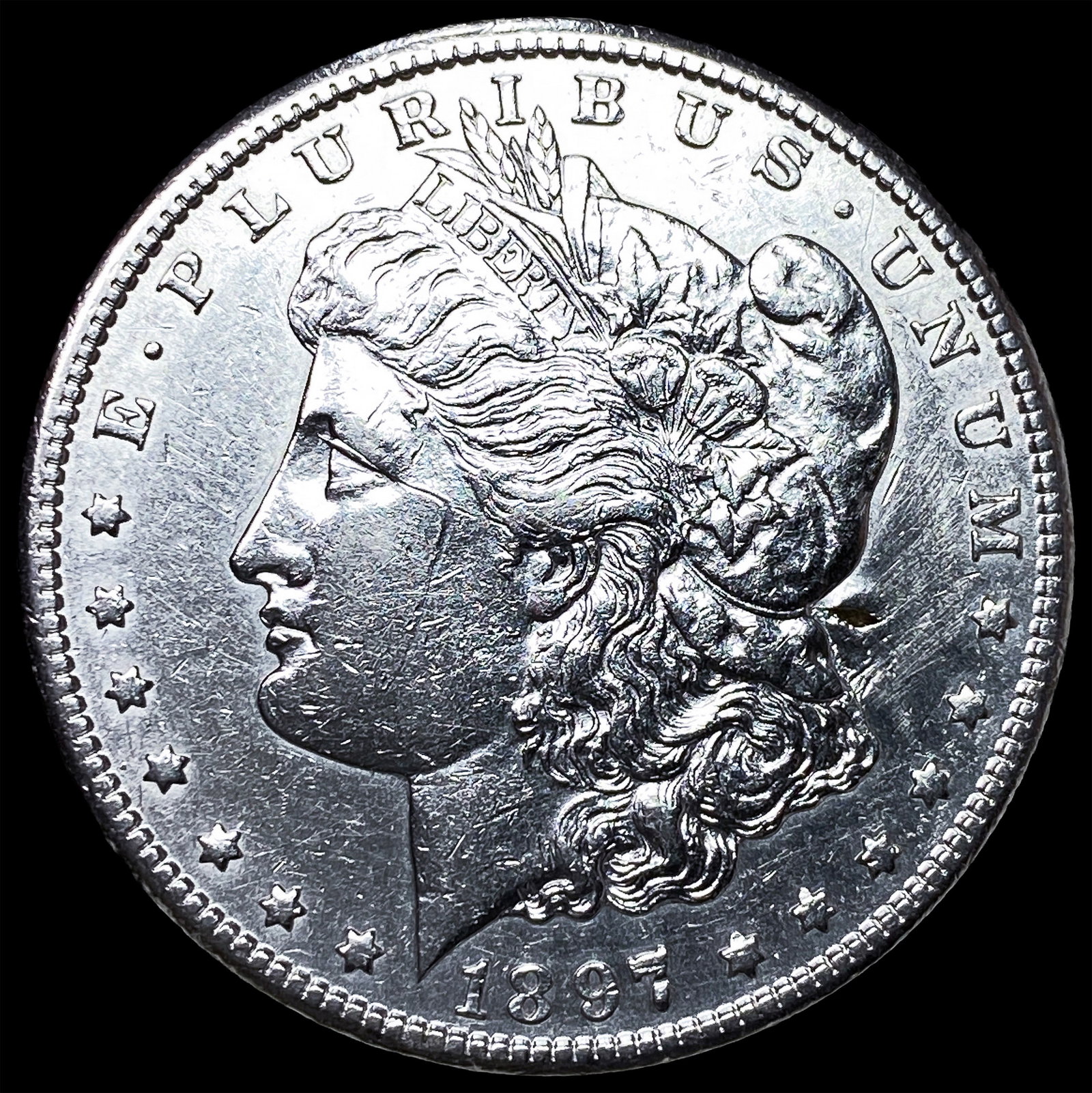 1897-S Silver Morgan Dollar CHOICE AU: 1897-S Silver Morgan Dollar CHOICE AU