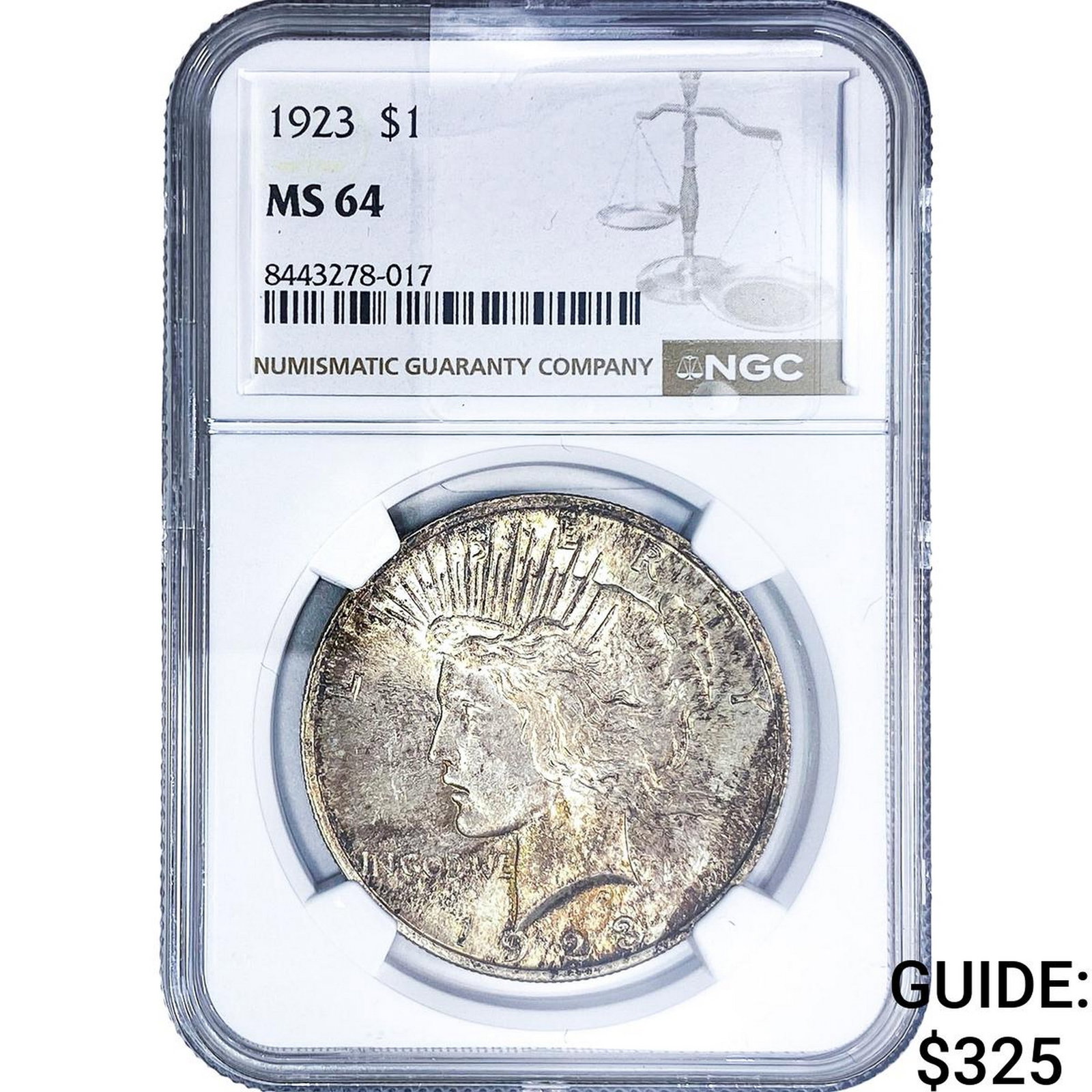 1923 Silver Peace Dollar NGC MS64: 1923 Silver Peace Dollar NGC MS64