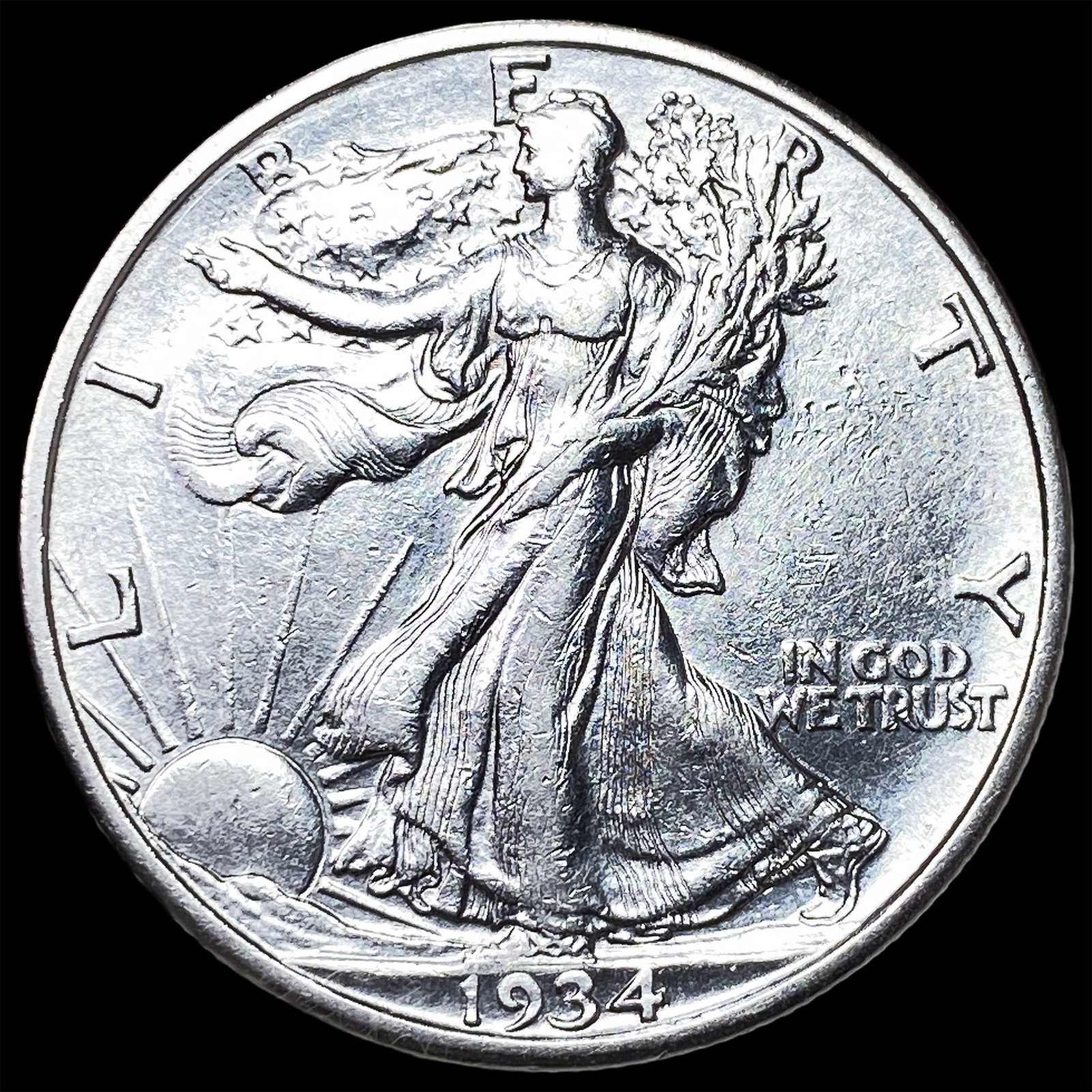 1934-S Silver Walking Liberty Half Dollar UNCIRCULATED: 1934-S Silver Walking Liberty Half Dollar UNCIRCULATED