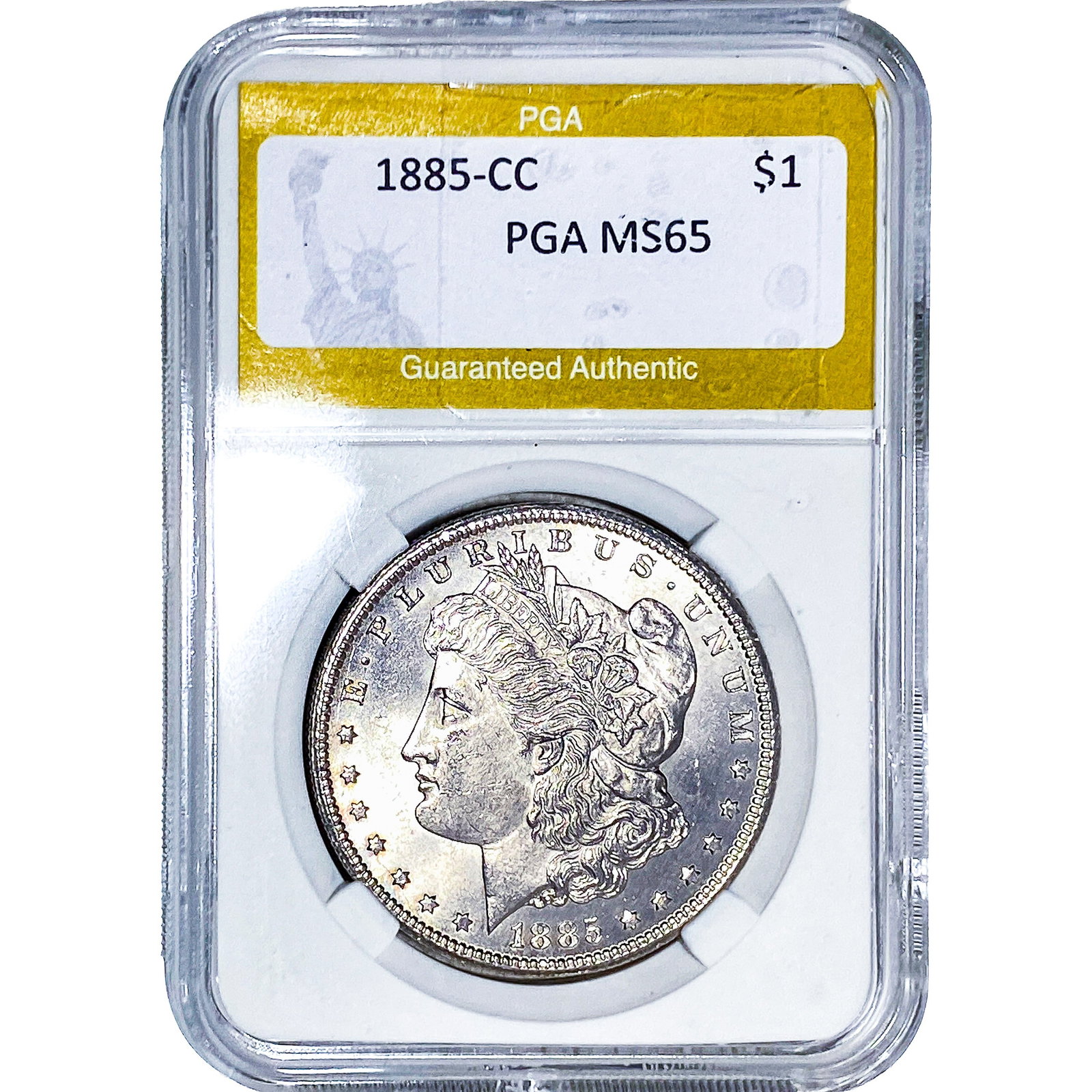 1885-CC Morgan Silver Dollar PGA MS65: 1885-CC Morgan Silver Dollar PGA MS65