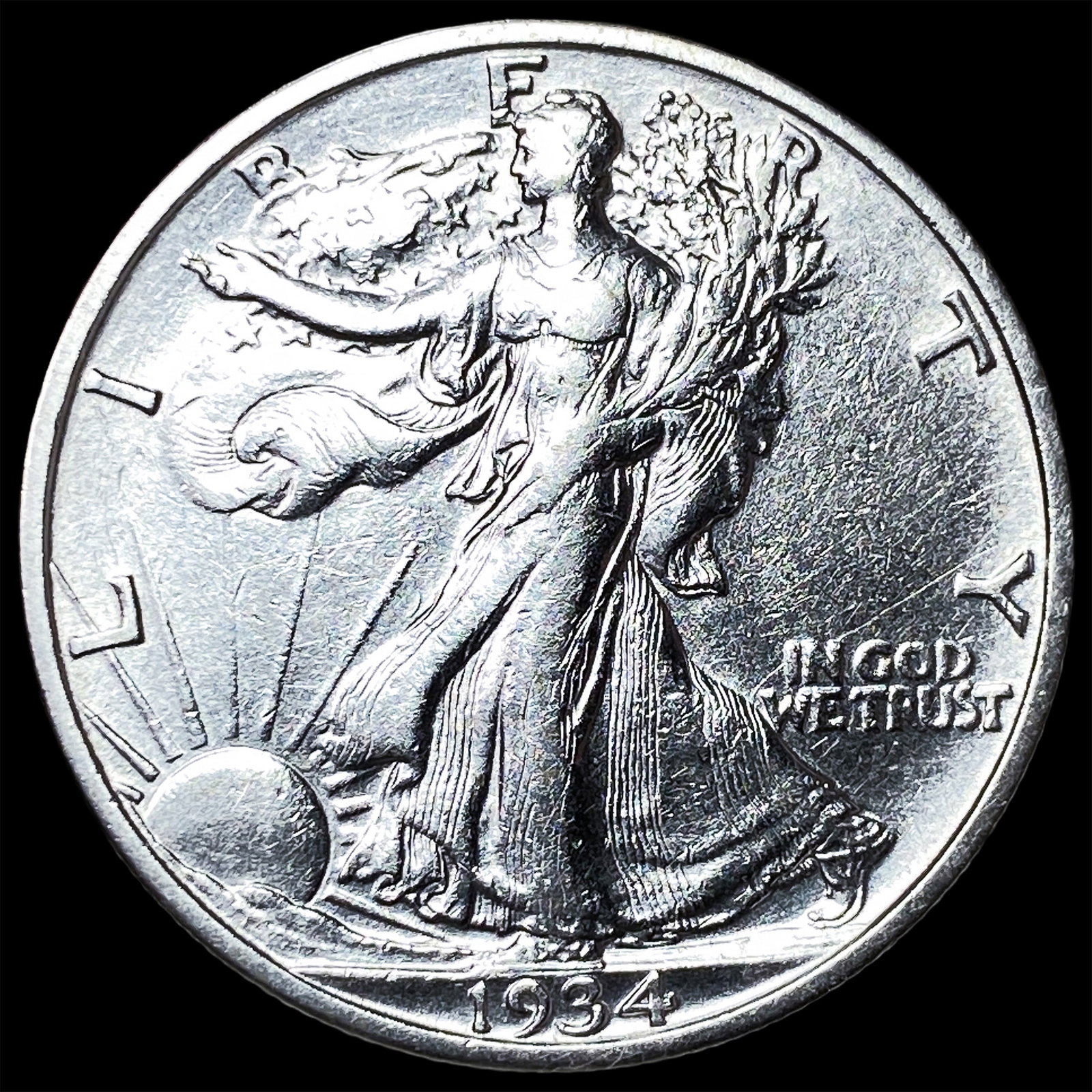 1934-S Silver Walking Liberty Half Dollar UNCIRCULATED: 1934-S Silver Walking Liberty Half Dollar UNCIRCULATED