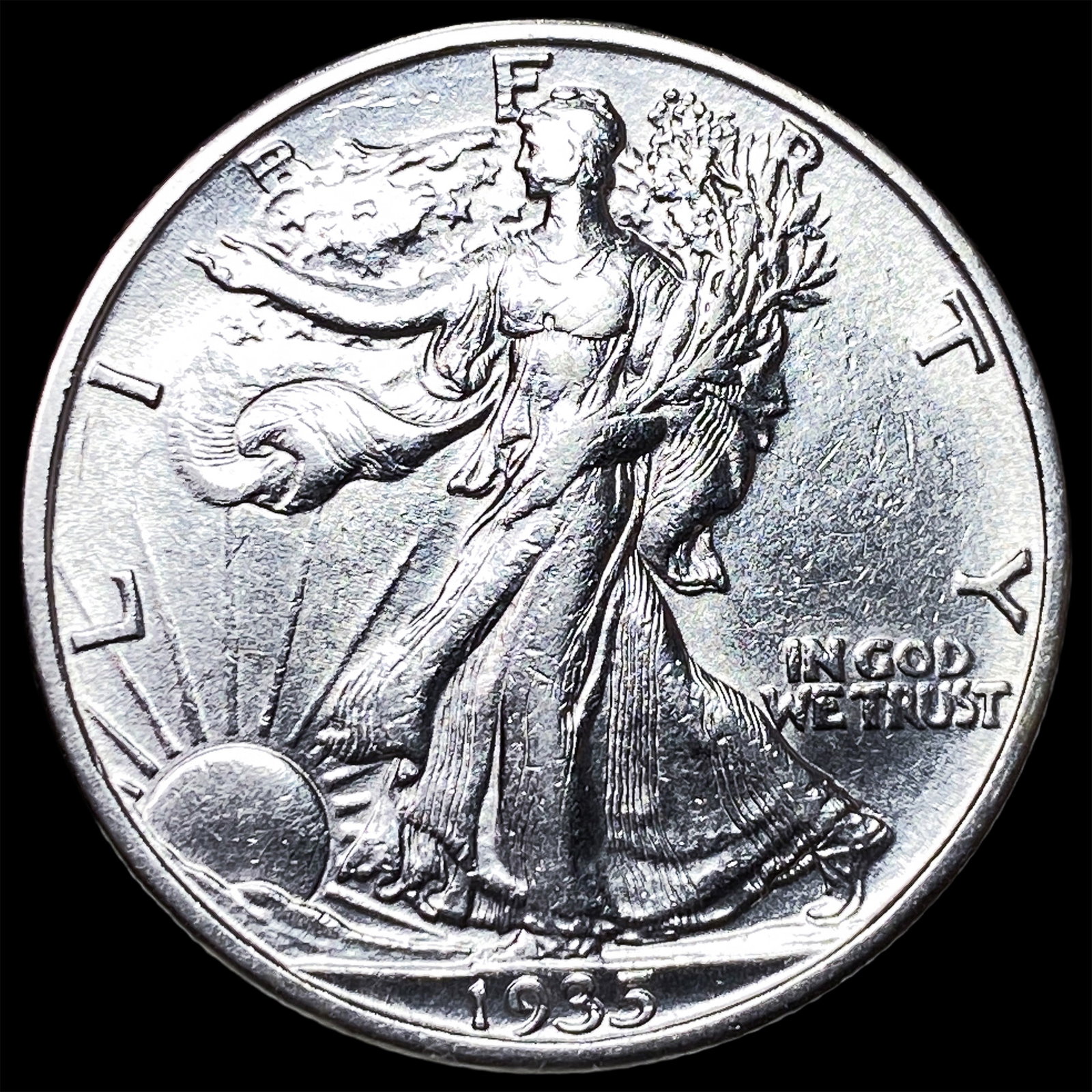 1935-S Silver Walking Liberty Half Dollar UNCIRCULATED: 1935-S Silver Walking Liberty Half Dollar UNCIRCULATED