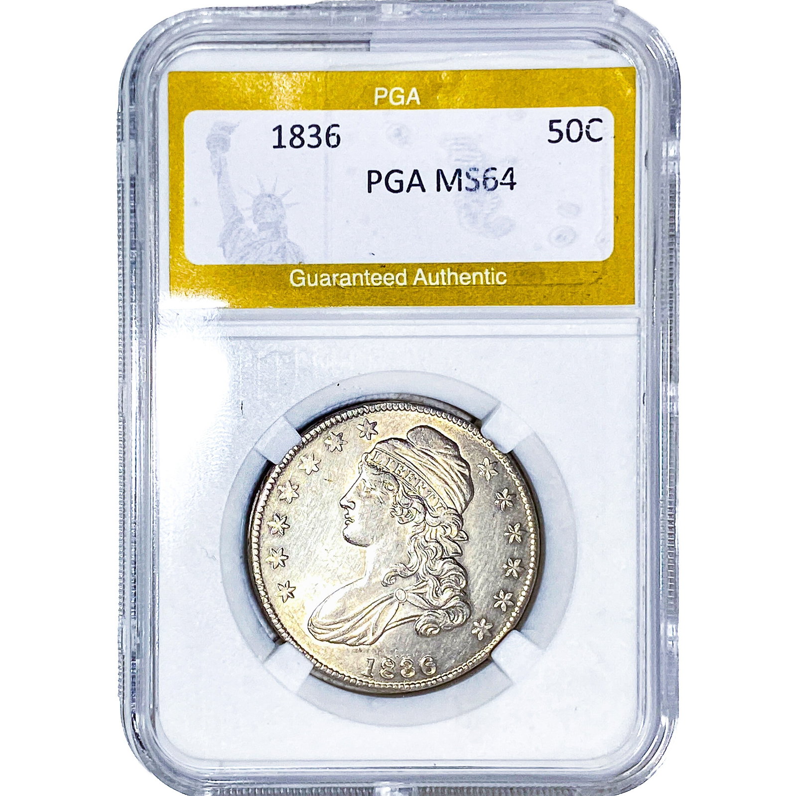 1836 Capped Bust Half Dollar PGA MS64 (1 of 2)