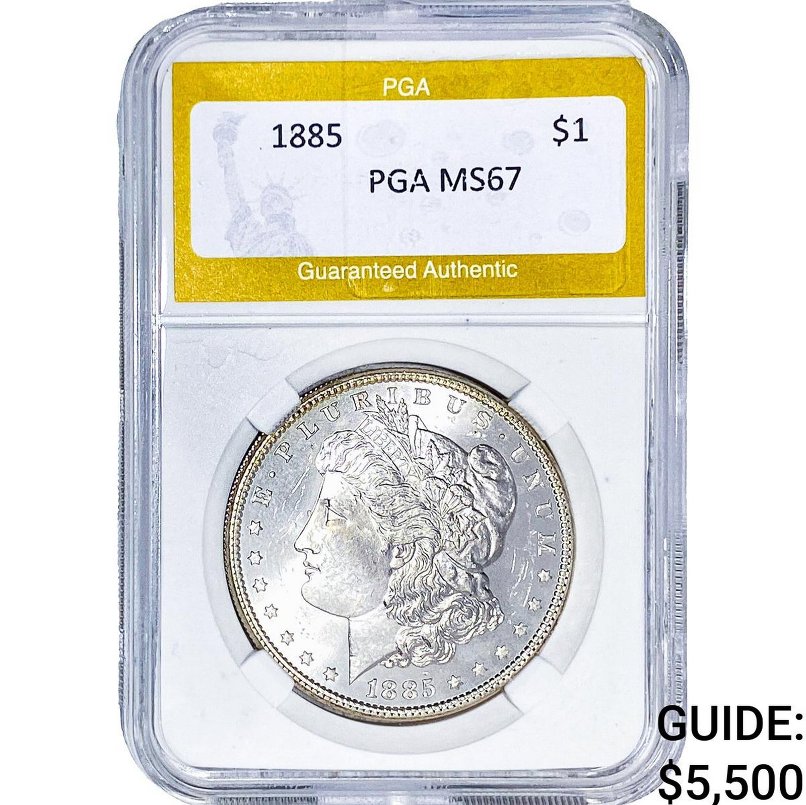 1885 Morgan Silver Dollar PGA MS67: 1885 Morgan Silver Dollar PGA MS67