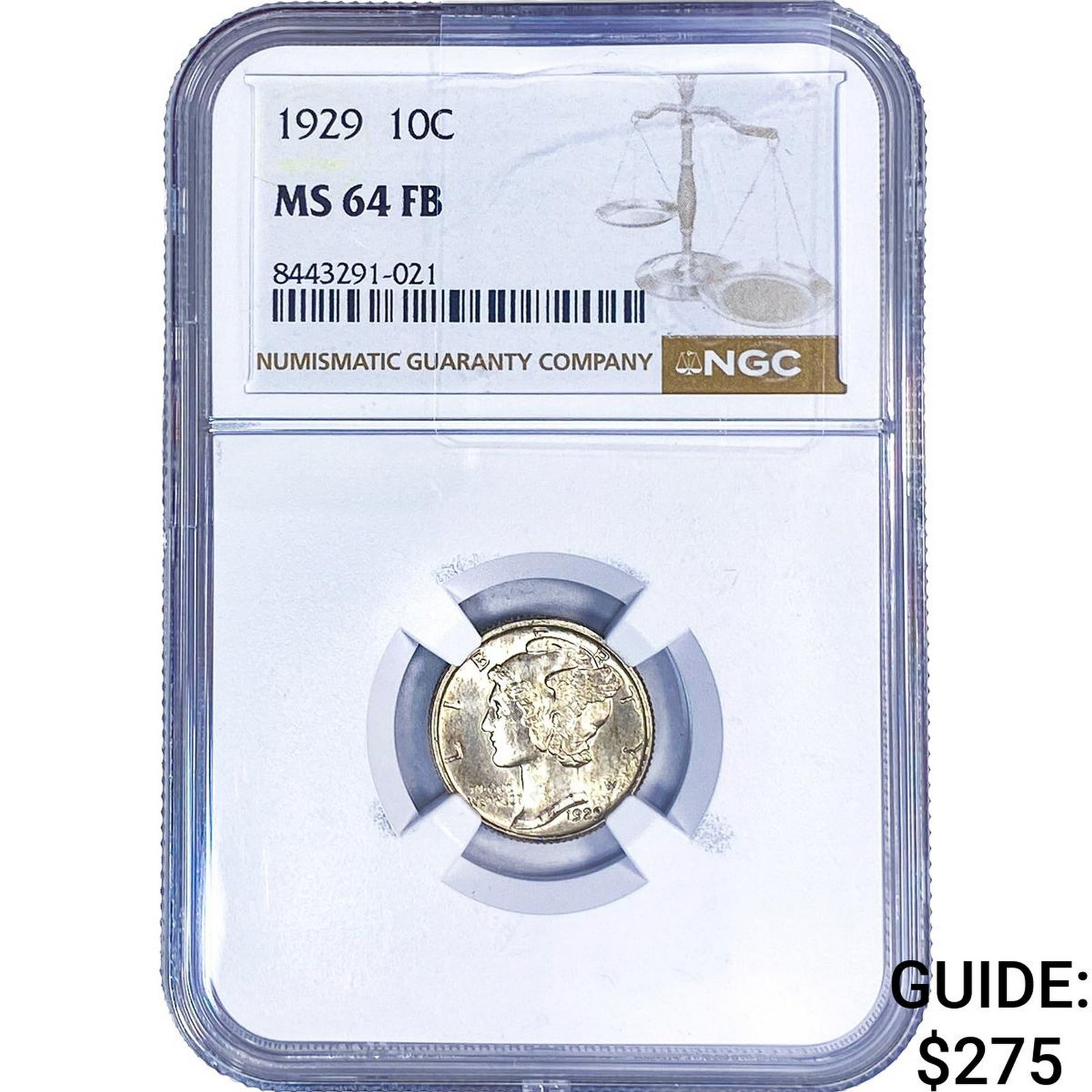 1929 Mercury Silver Dime NGC MS64 FB (1 of 2)