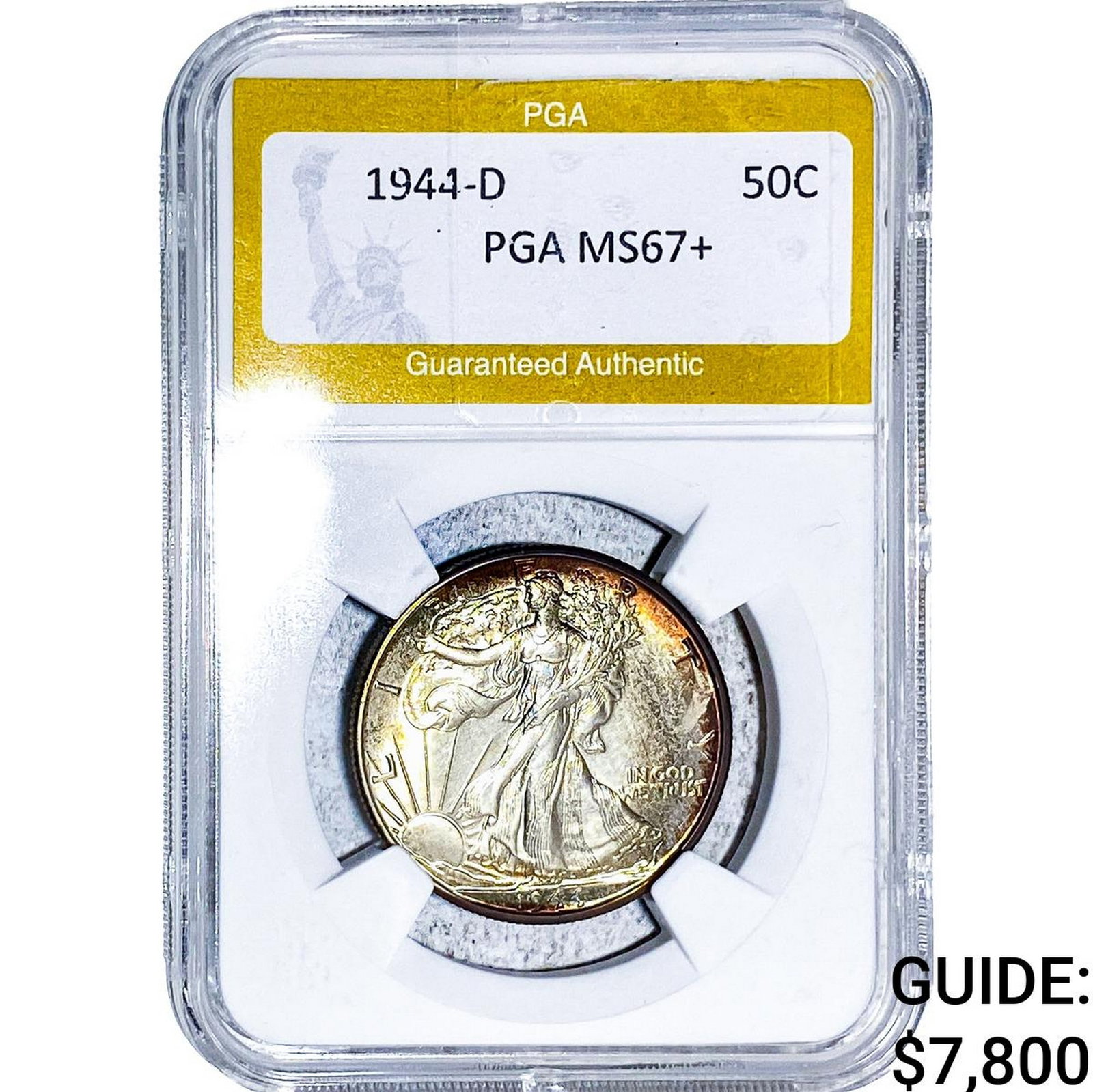 1944-D Walking Liberty Half Dollar PGA MS67+: 1944-D Walking Liberty Half Dollar PGA MS67+