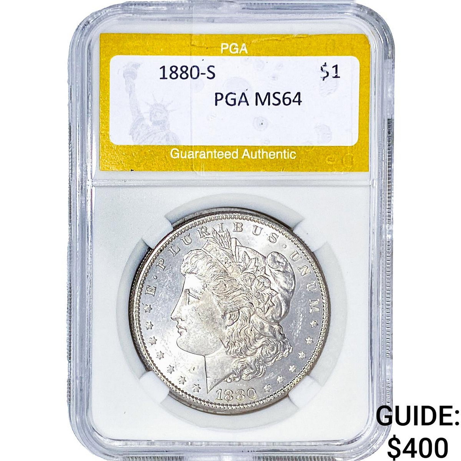 1880-S Morgan Silver Dollar PGA MS64: 1880-S Morgan Silver Dollar PGA MS64