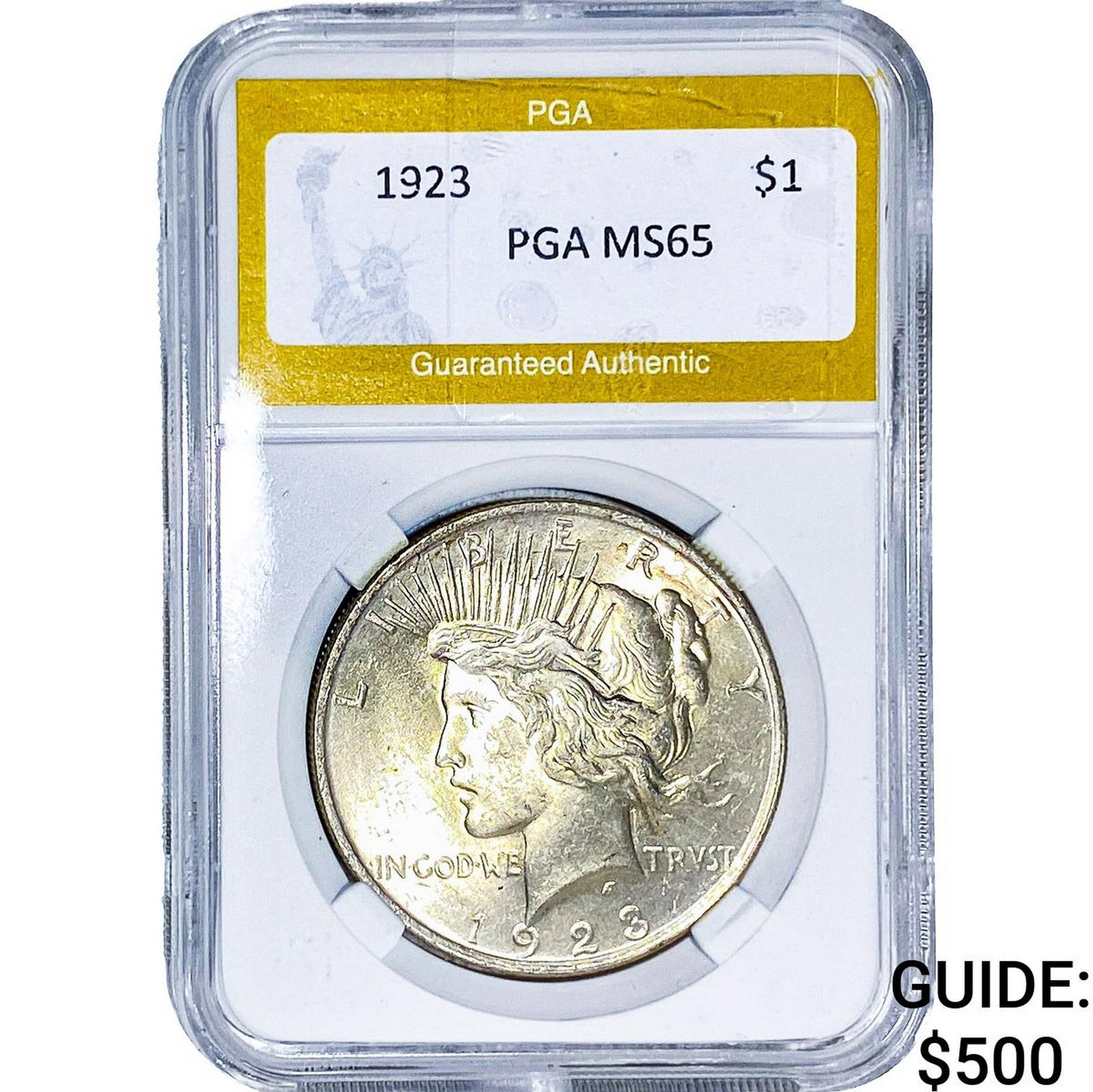 1923 Silver Peace Dollar PGA MS65: 1923 Silver Peace Dollar PGA MS65