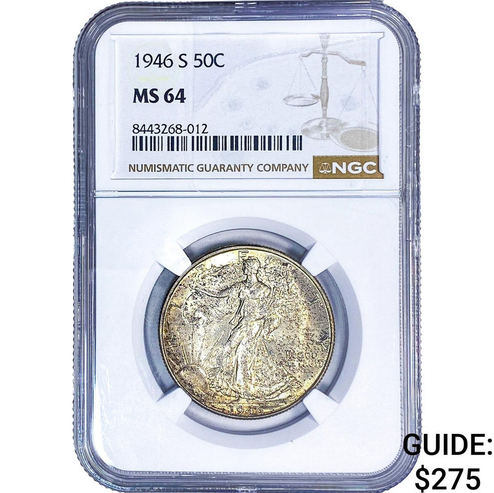 1946-S Walking Liberty Half Dollar NGC MS64: 1946-S Walking Liberty Half Dollar NGC MS64