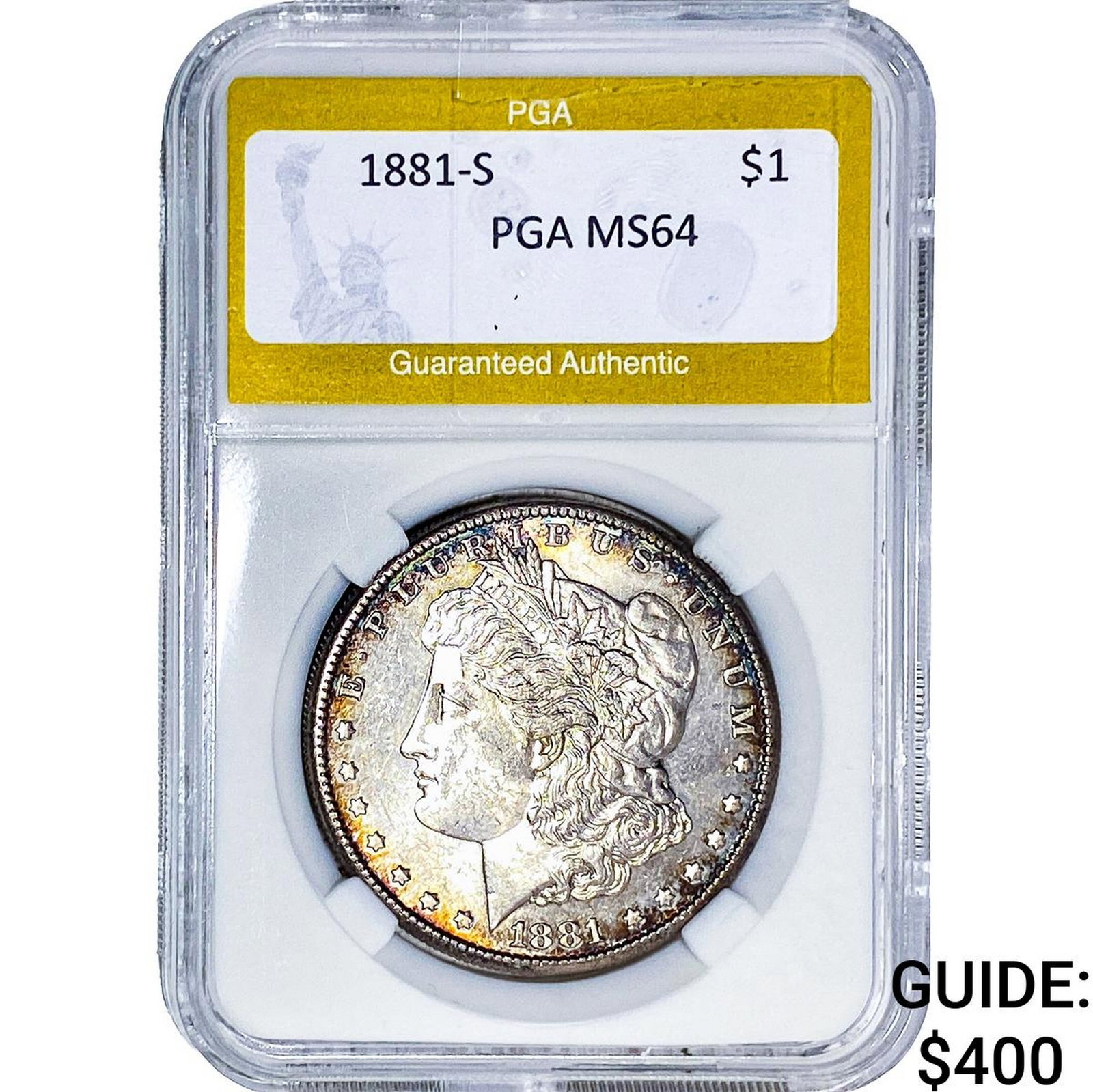 1881-S Morgan Silver Dollar PGA MS64: 1881-S Morgan Silver Dollar PGA MS64