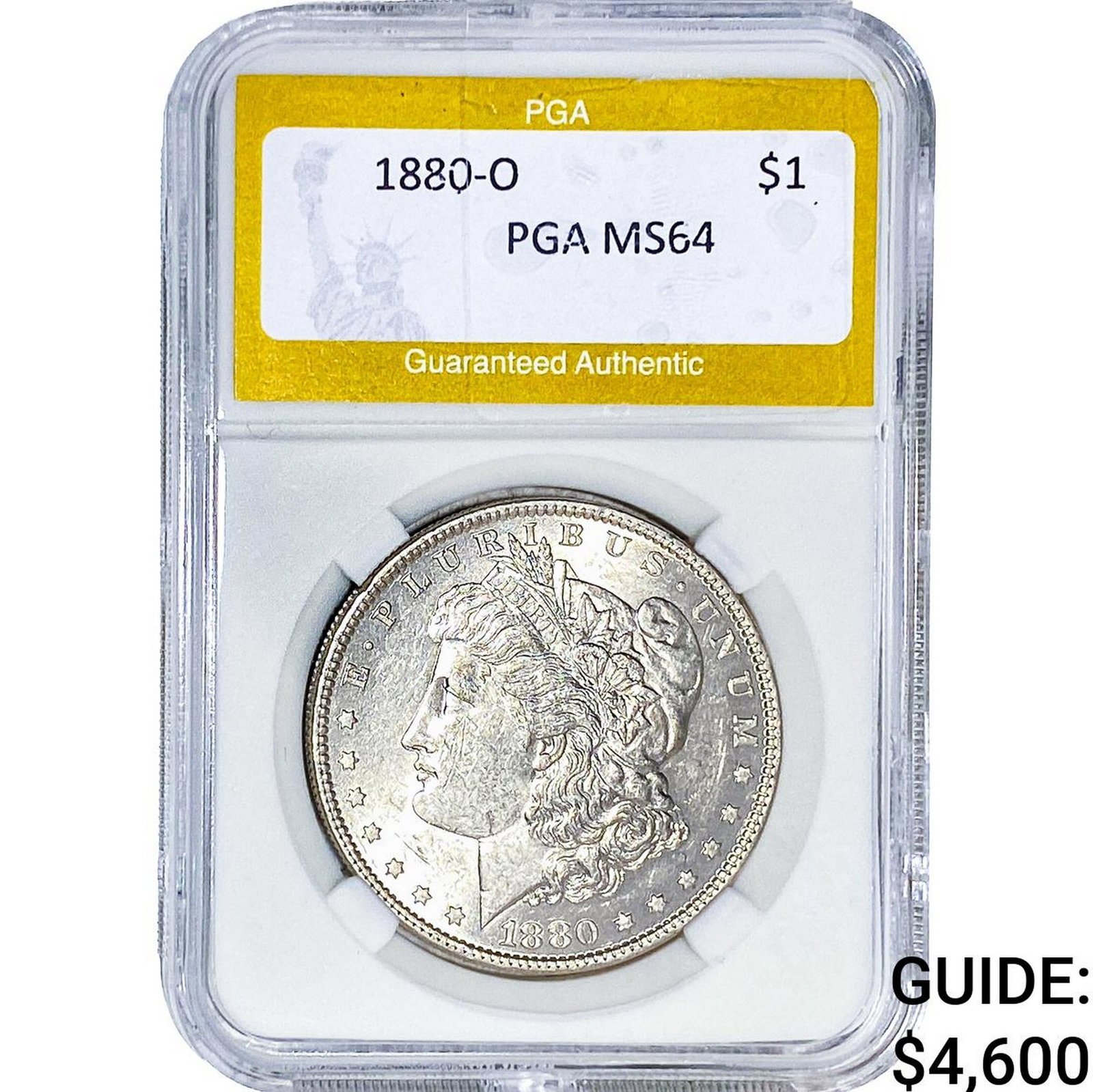 1880-O Morgan Silver Dollar PGA MS64: 1880-O Morgan Silver Dollar PGA MS64