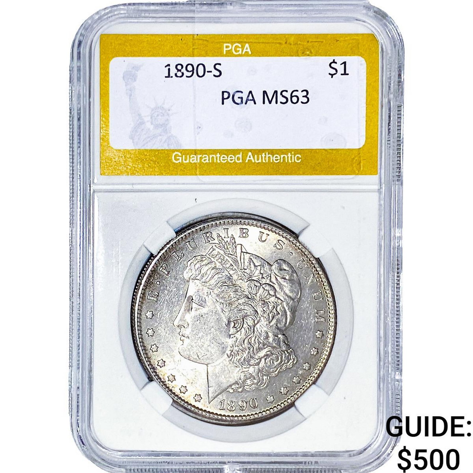 1890-S Morgan Silver Dollar PGA MS63 (1 of 2)