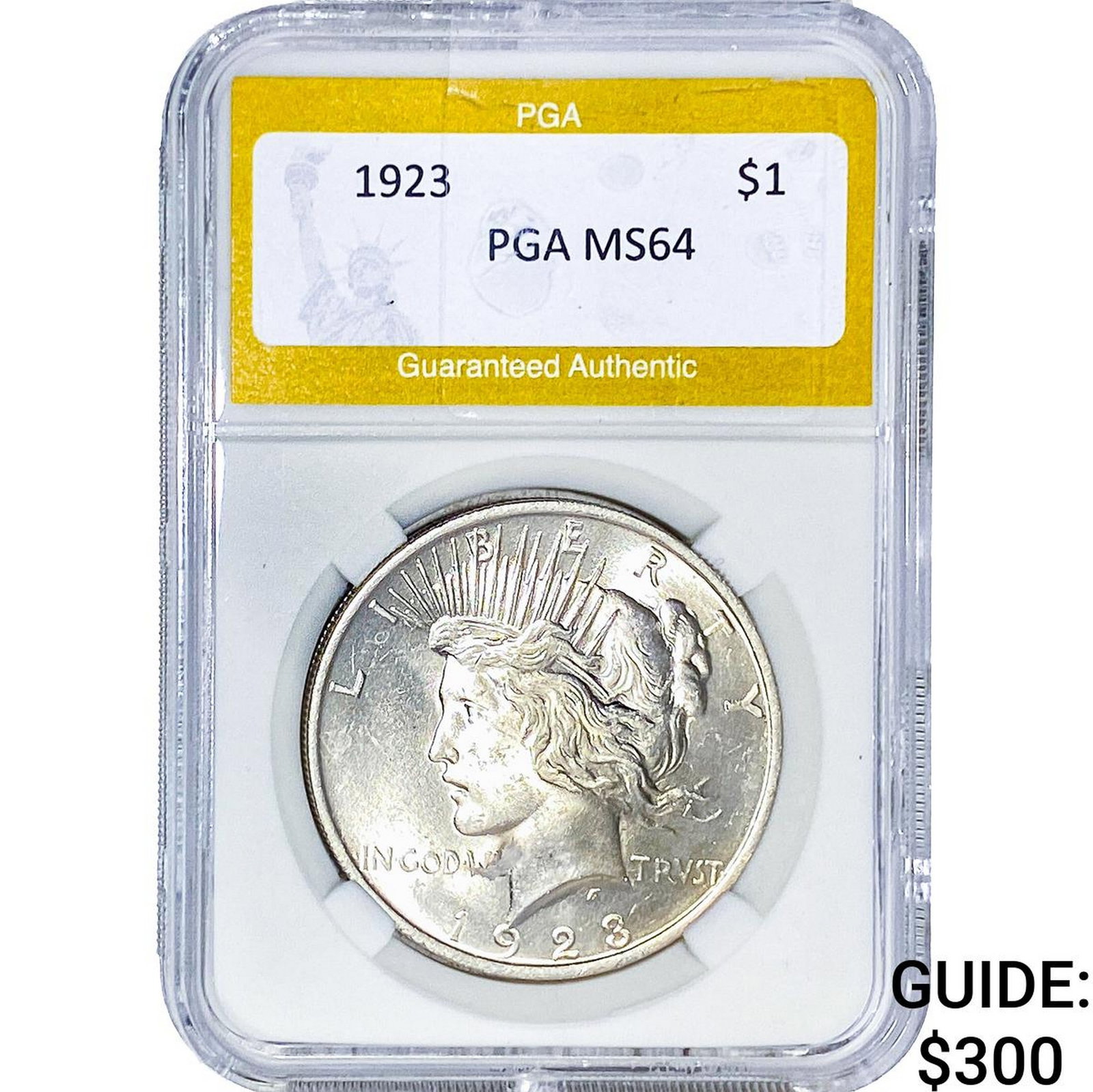 1923 Silver Peace Dollar PGA MS64: 1923 Silver Peace Dollar PGA MS64