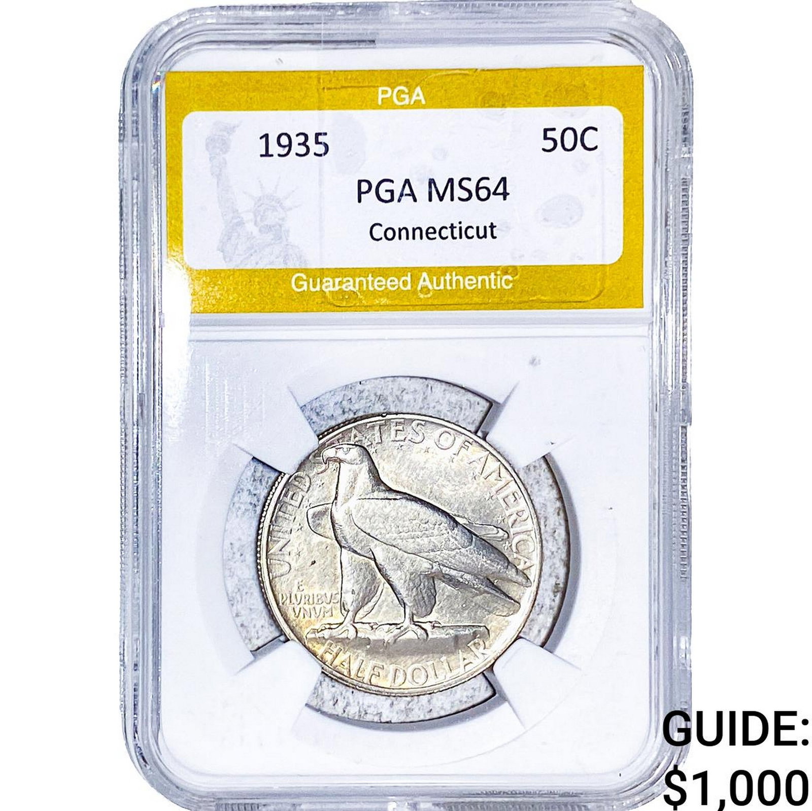 1935 Connecticut Half Dollar PGA MS64: 1935 Connecticut Half Dollar PGA MS64