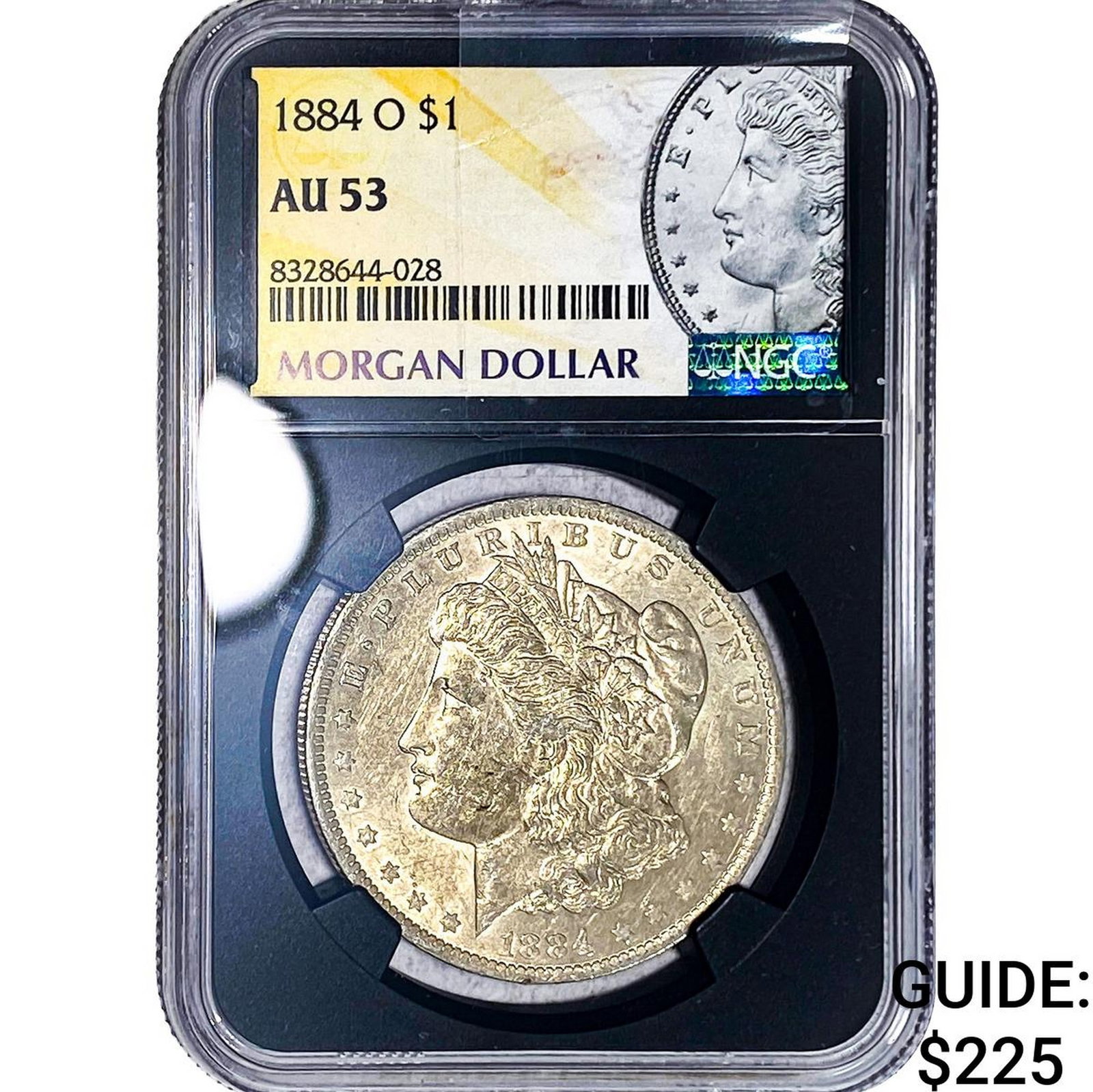 1884-O Morgan Silver Dollar NGC AU53: 1884-O Morgan Silver Dollar NGC AU53