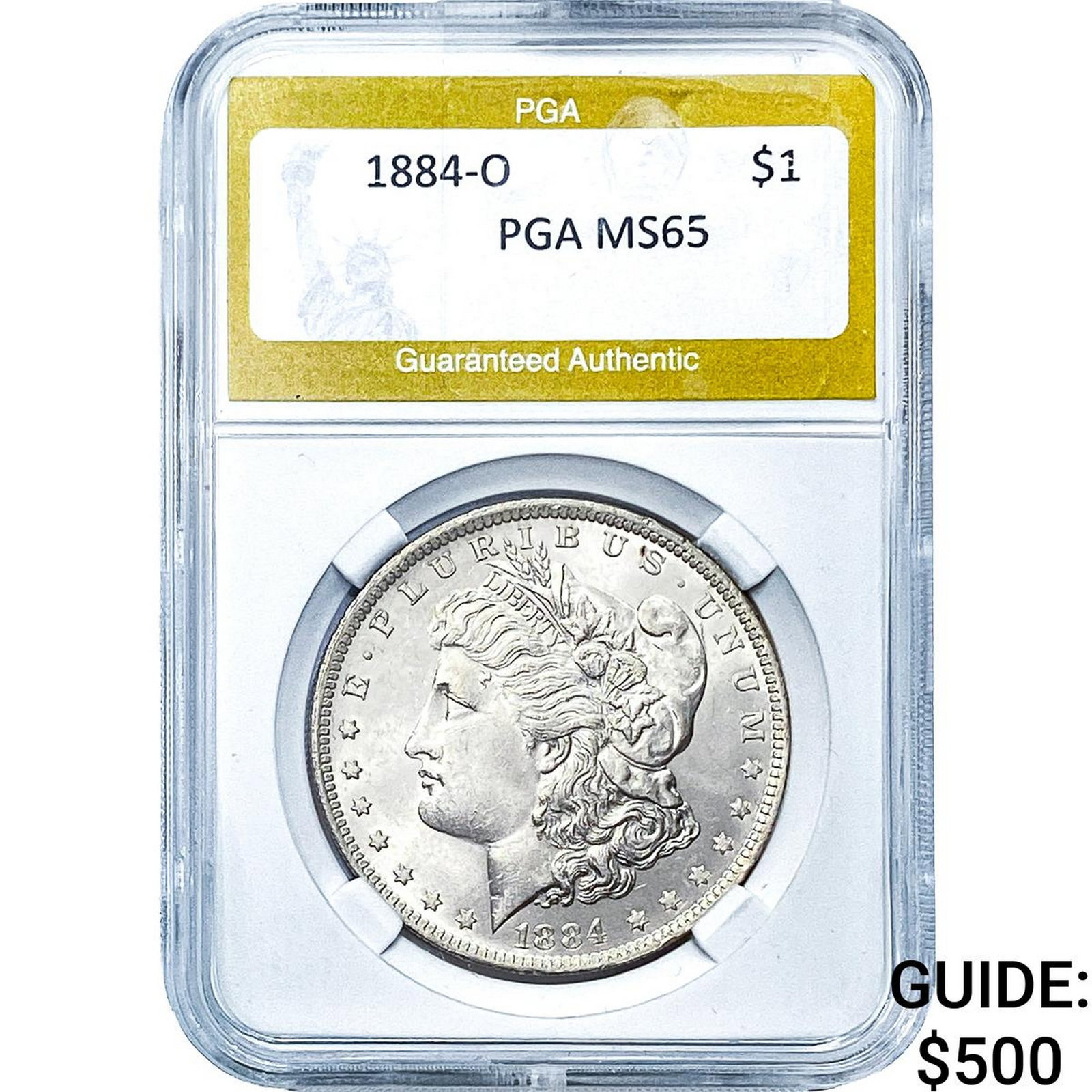 1884-O Morgan Silver Dollar PGA MS65: 1884-O Morgan Silver Dollar PGA MS65
