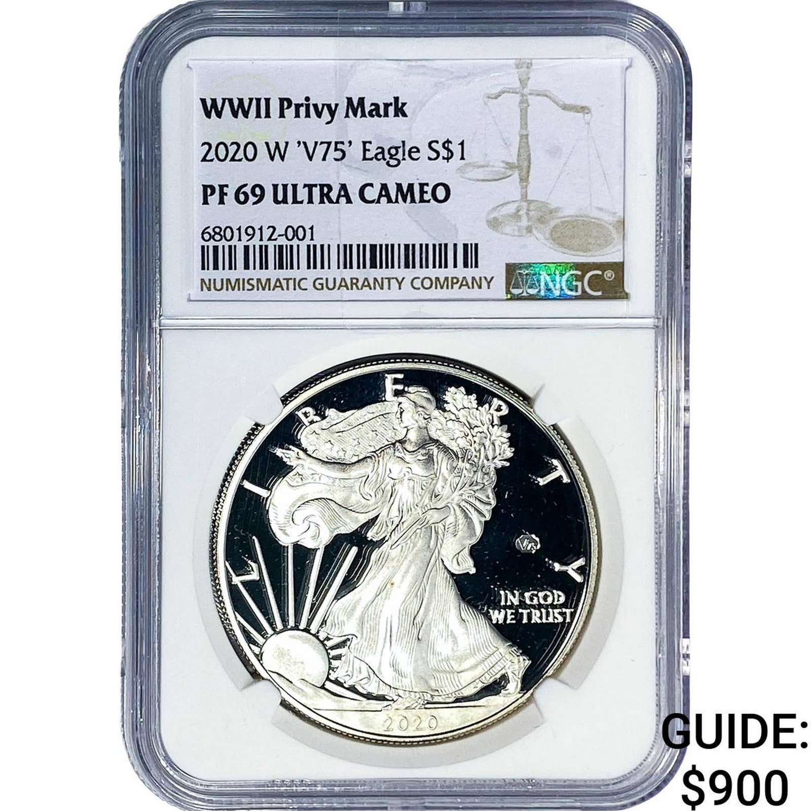 2020-W Silver Eagle NGC PF69 Ultra Cameo: 2020-W Silver Eagle NGC PF69 Ultra Cameo