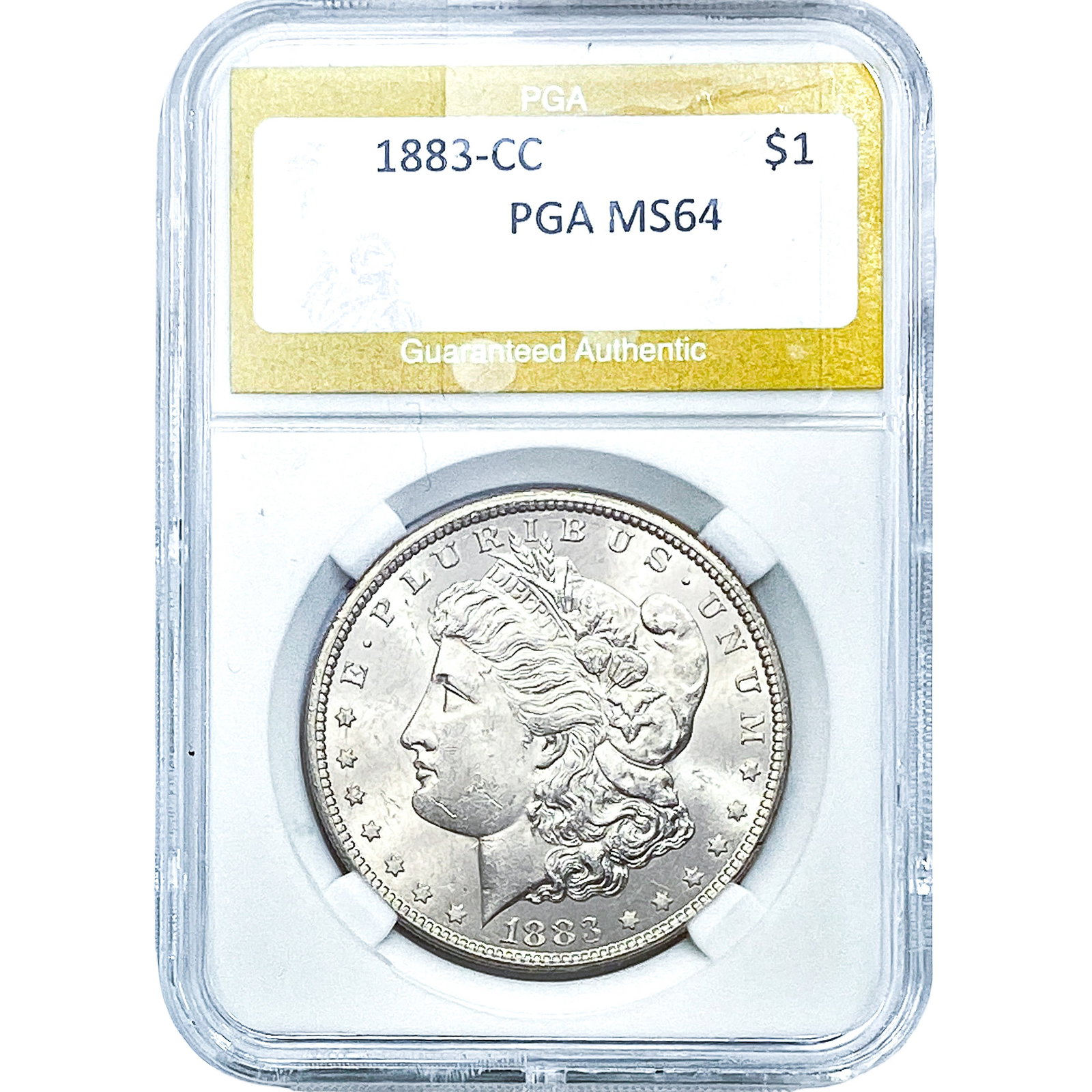 1883-CC Morgan Silver Dollar PGA MS64: 1883-CC Morgan Silver Dollar PGA MS64