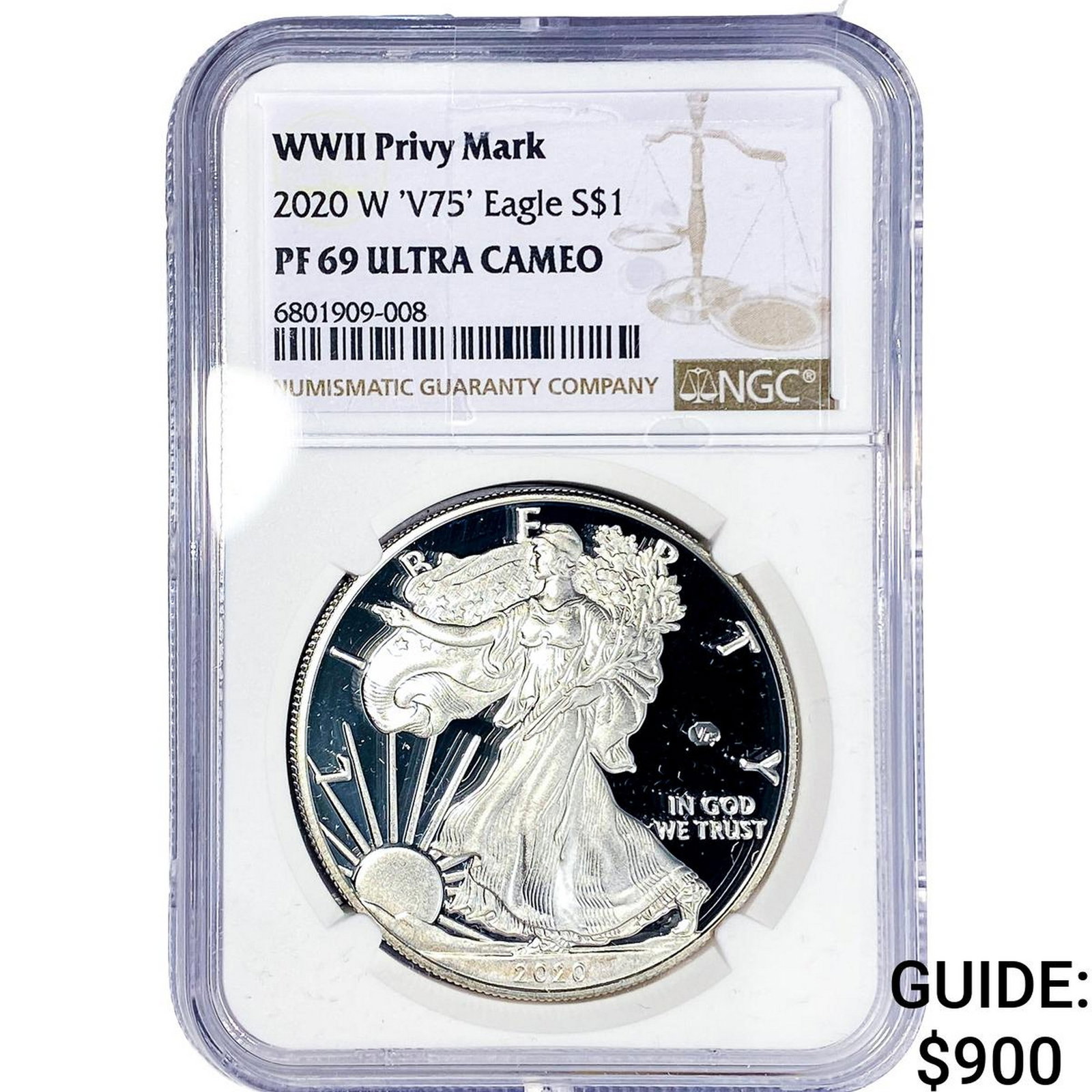 2020-W Silver Eagle NGC PF69 Ultra Cameo: 2020-W Silver Eagle NGC PF69 Ultra Cameo