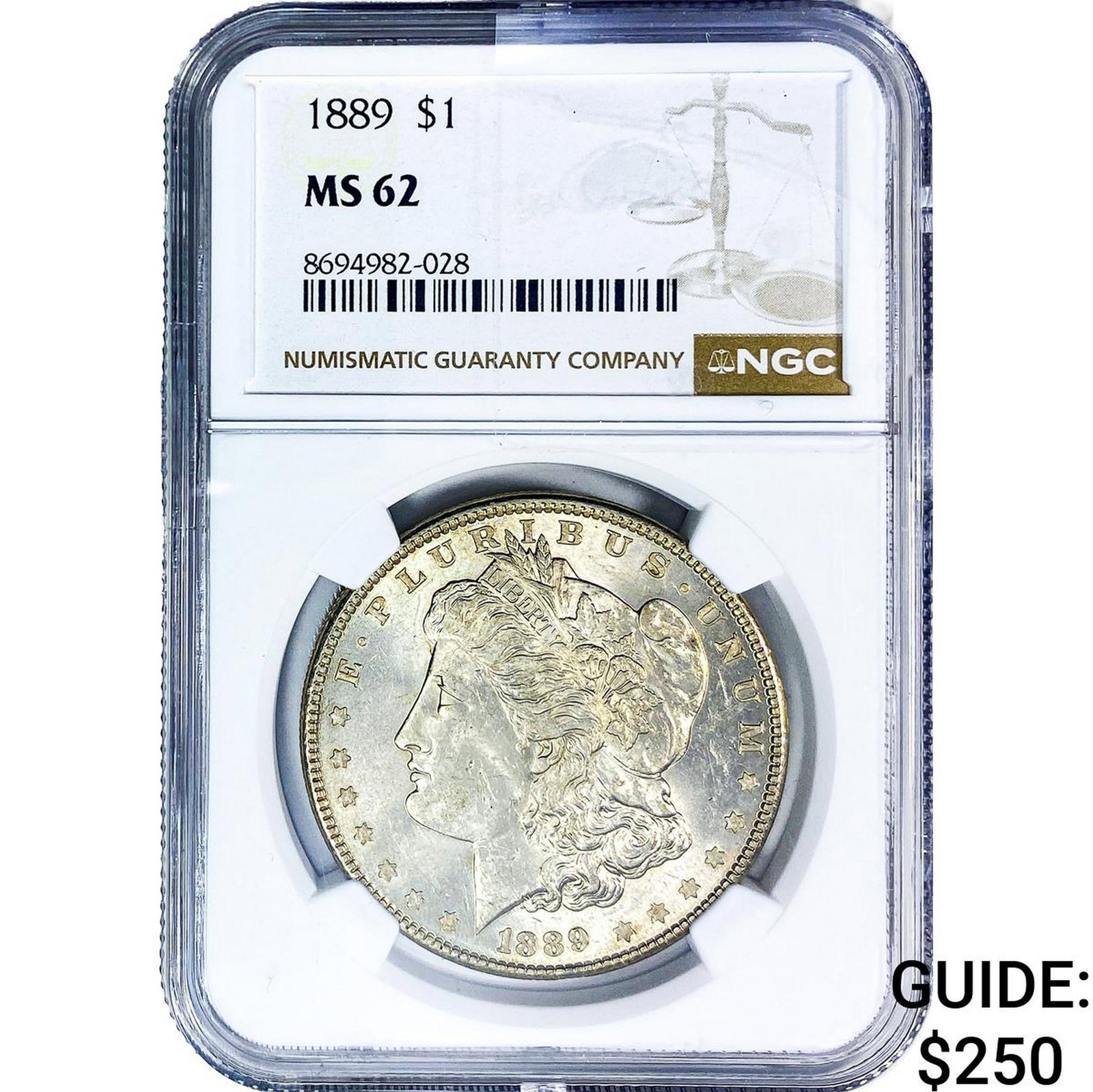 1889 Morgan Silver Dollar NGC MS62: 1889 Morgan Silver Dollar NGC MS62