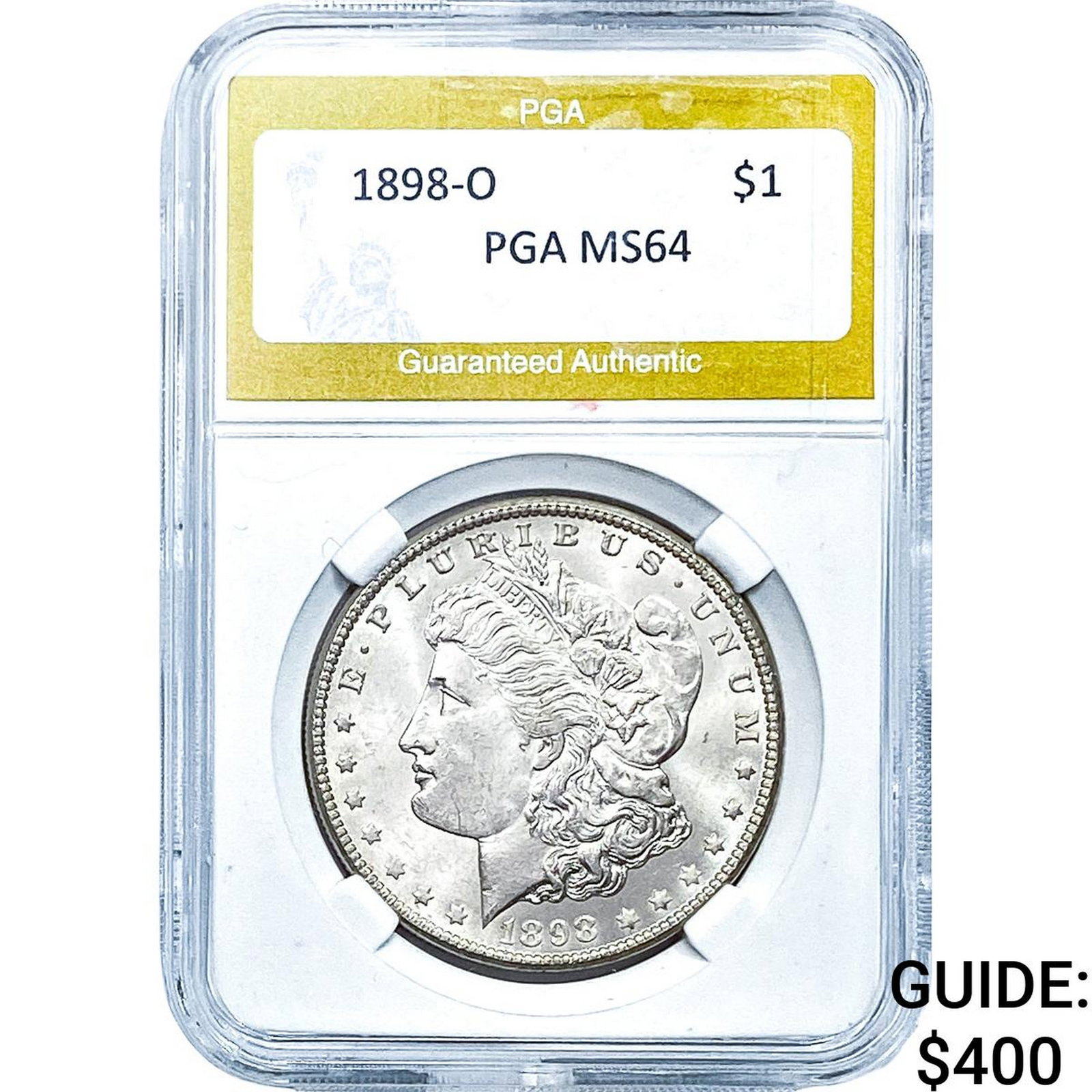 1898-O Morgan Silver Dollar PGA MS64: 1898-O Morgan Silver Dollar PGA MS64