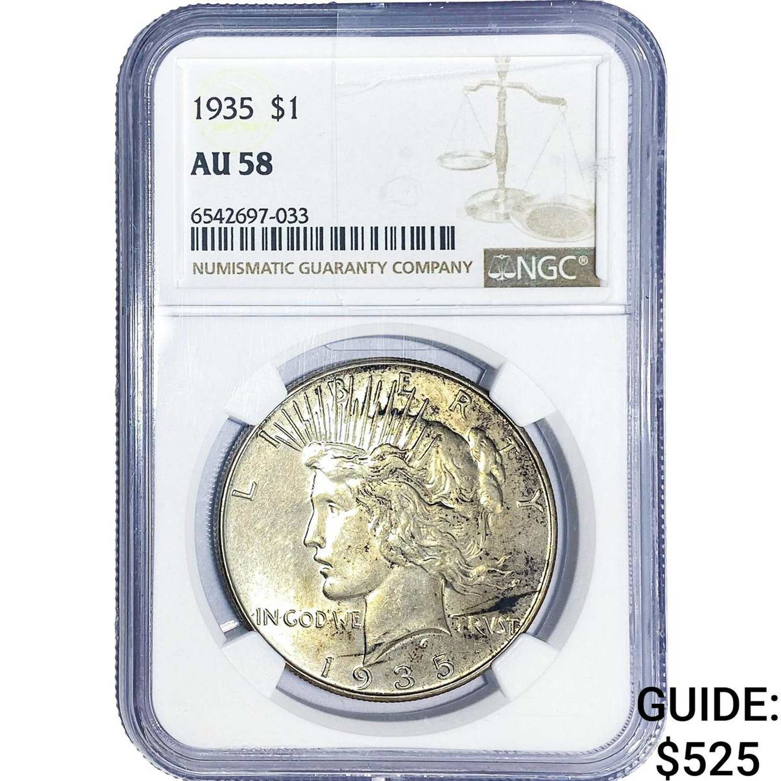 1935 Silver Peace Dollar NGC AU58 (1 of 2)