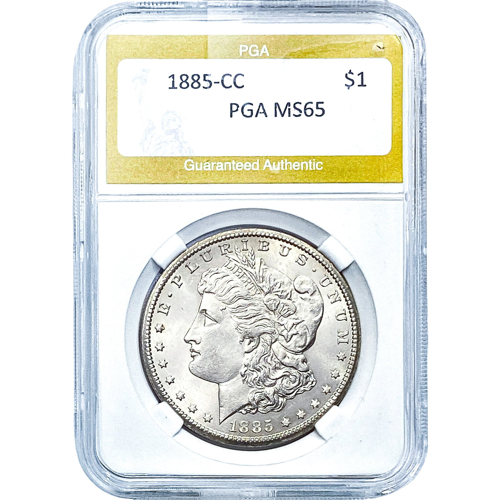 1885-CC Morgan Silver Dollar PGA MS65: 1885-CC Morgan Silver Dollar PGA MS65
