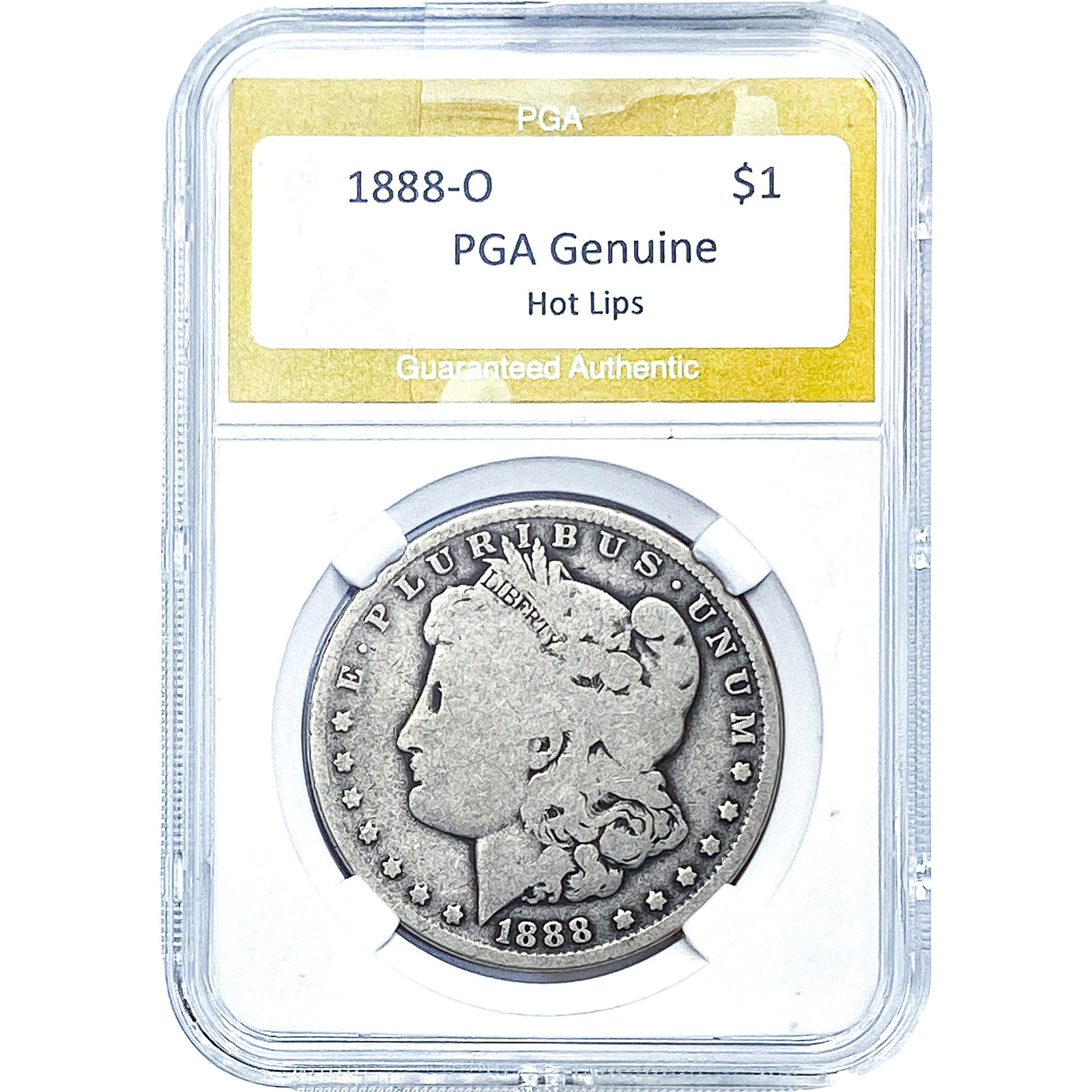1888-O Morgan Silver Dollar PGA G Hot Lips: 1888-O Morgan Silver Dollar PGA G Hot Lips