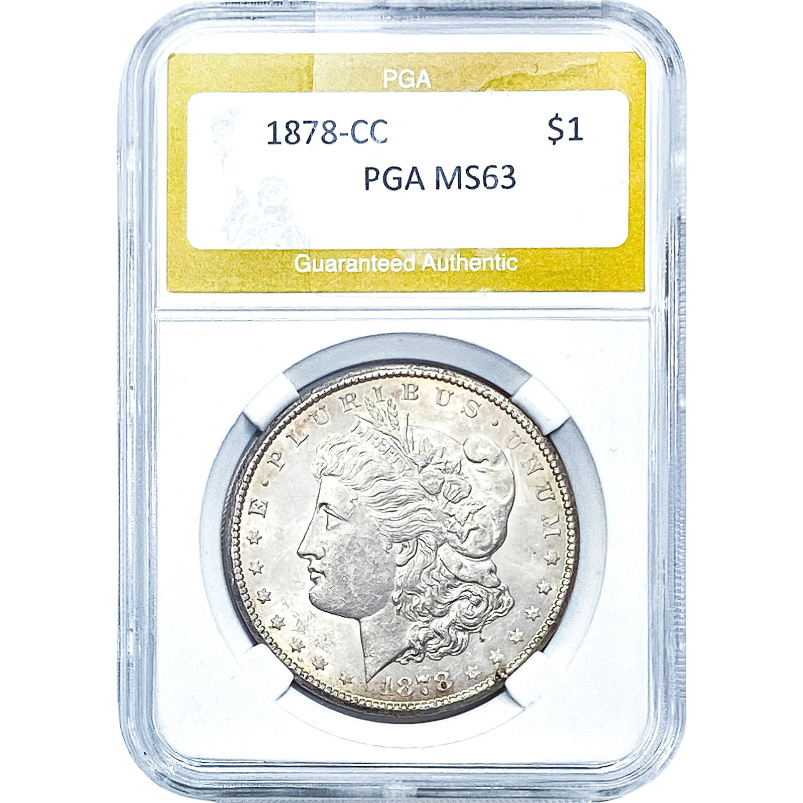 1878-CC Morgan Silver Dollar PGA MS63: 1878-CC Morgan Silver Dollar PGA MS63