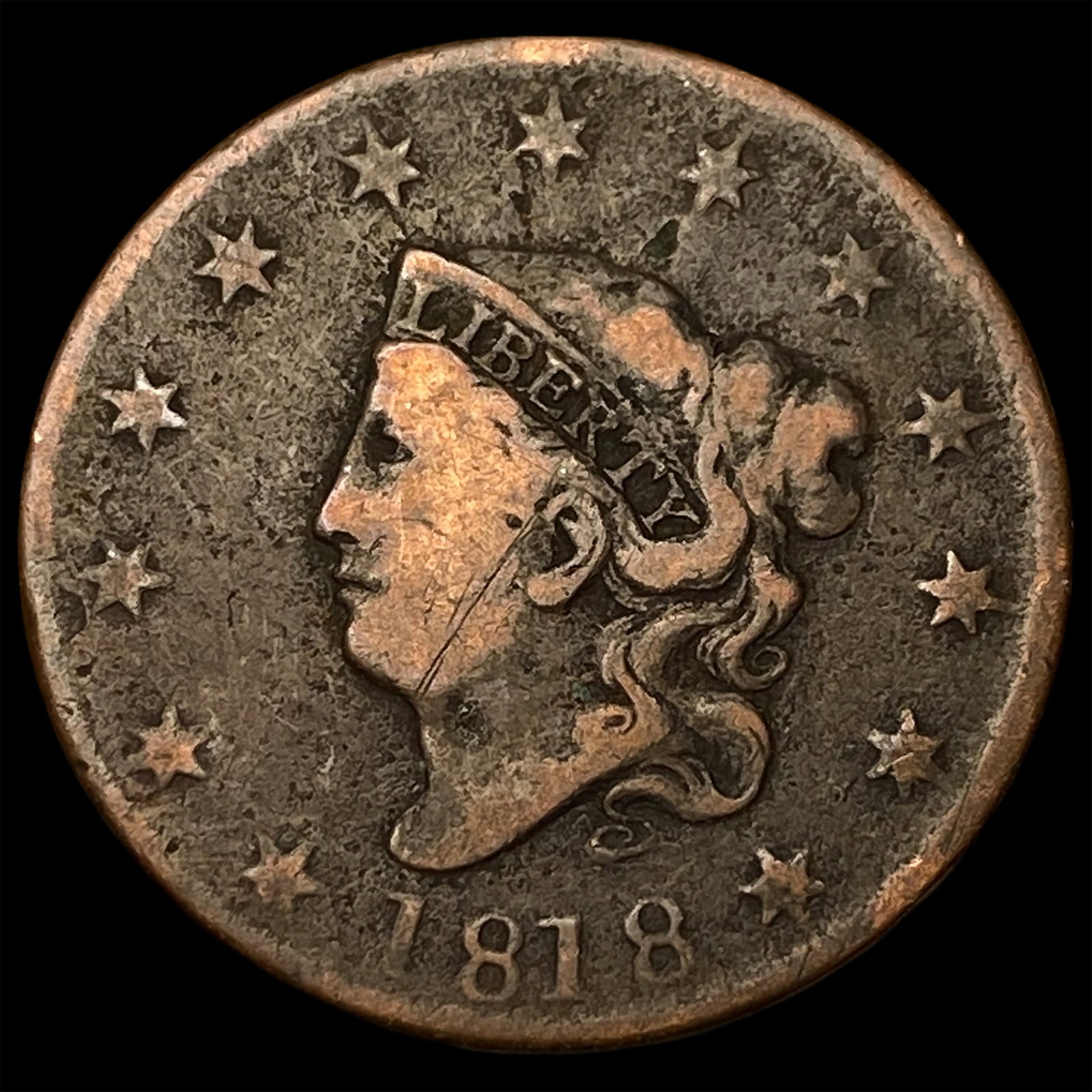 1818 Coronet Head Large Cent LIGHTLY CIRCULATED (1 of 2)