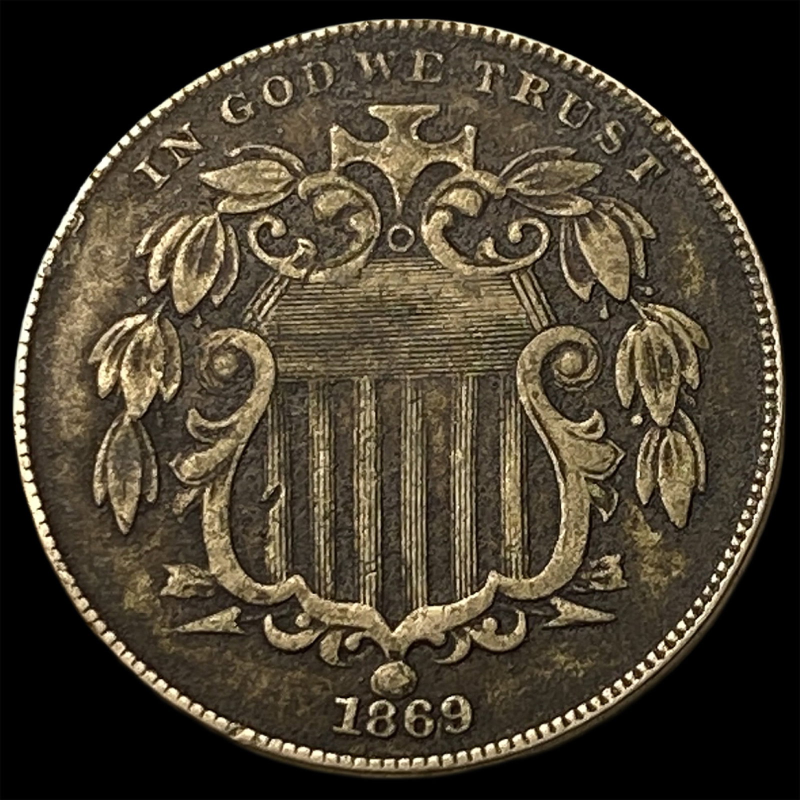1869 Shield Nickel LIGHTLY CIRCULATED: 1869 Shield Nickel LIGHTLY CIRCULATED