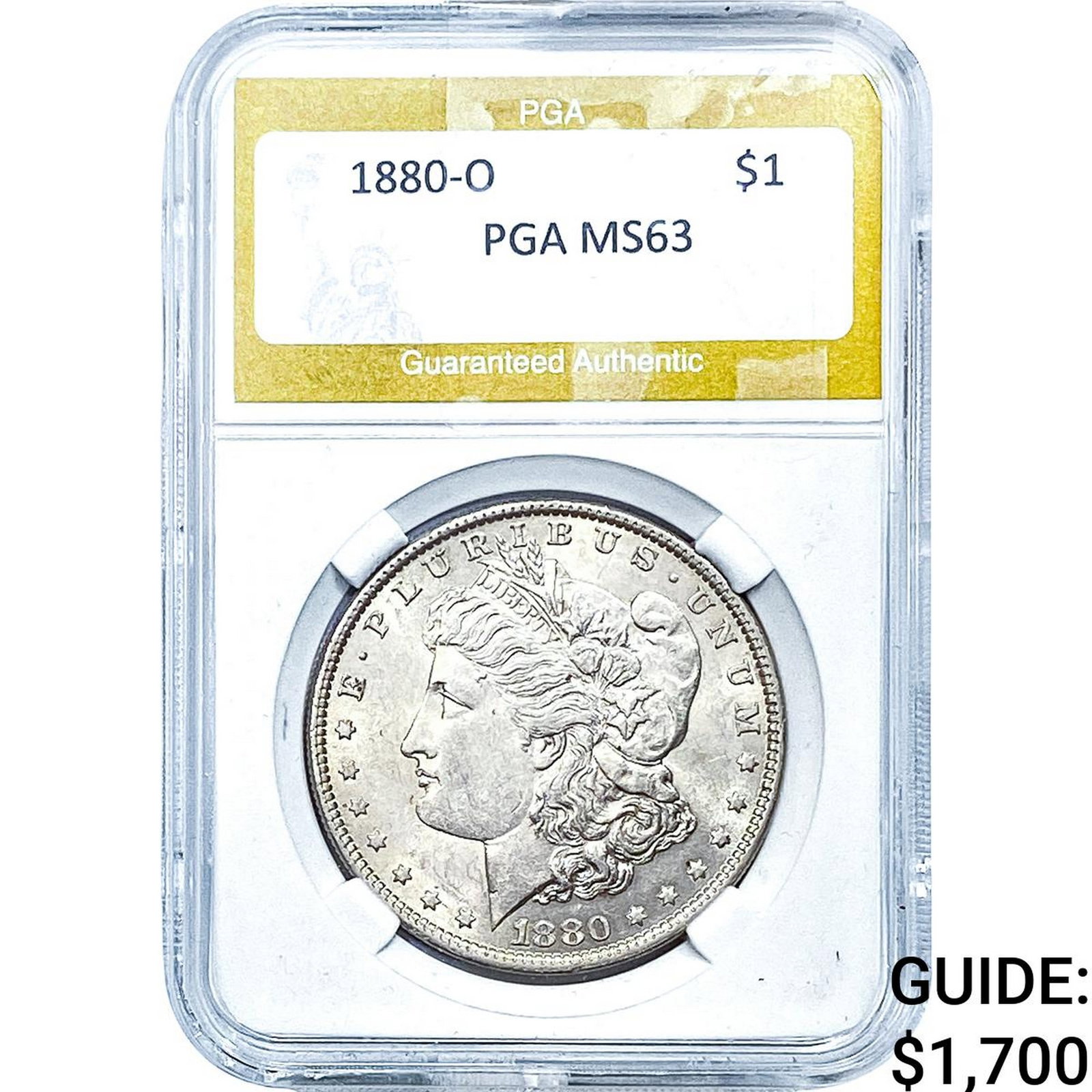 1880-O Morgan Silver Dollar PGA MS63: 1880-O Morgan Silver Dollar PGA MS63