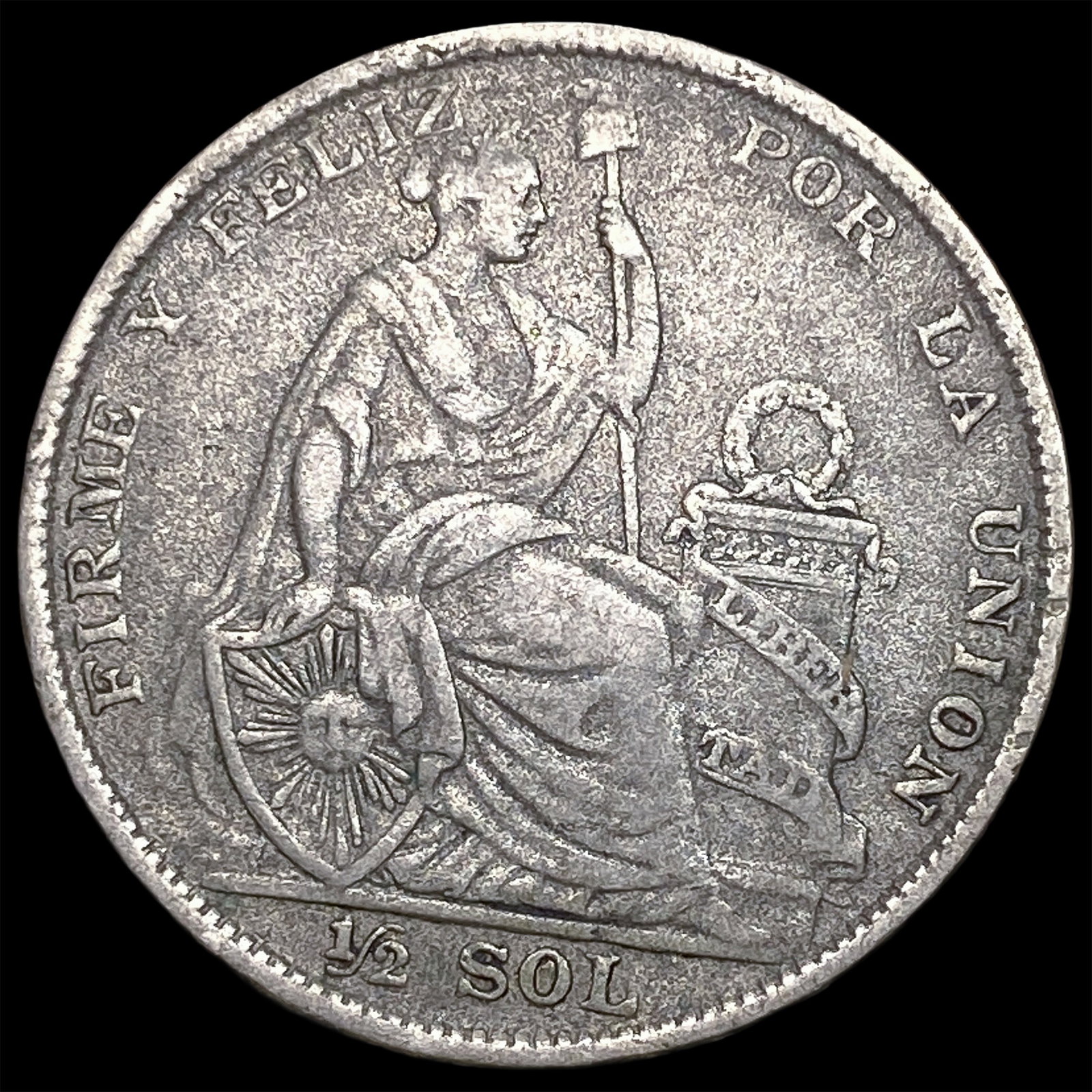 1924 Lima GM Peru Silver 1/2 Sol (1 of 2)