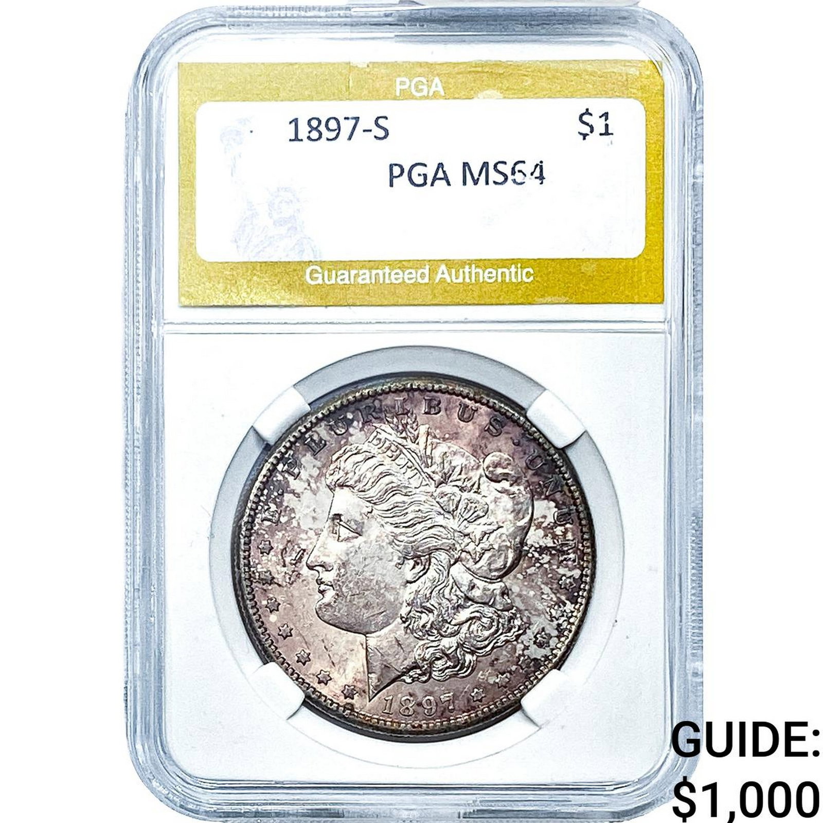 1897-S Morgan Silver Dollar PGA MS64: 1897-S Morgan Silver Dollar PGA MS64