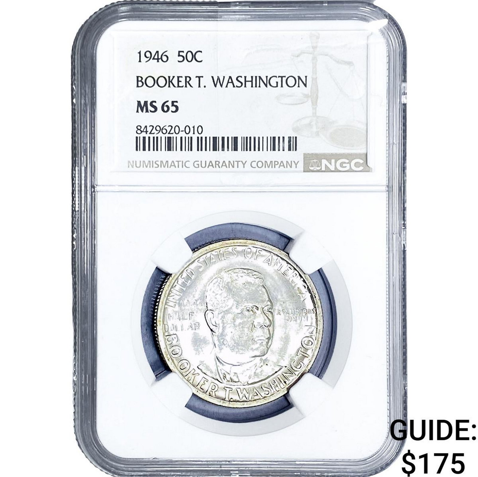 1946 Booker T Half Dollar NGC MS65: 1946 Booker T Half Dollar NGC MS65