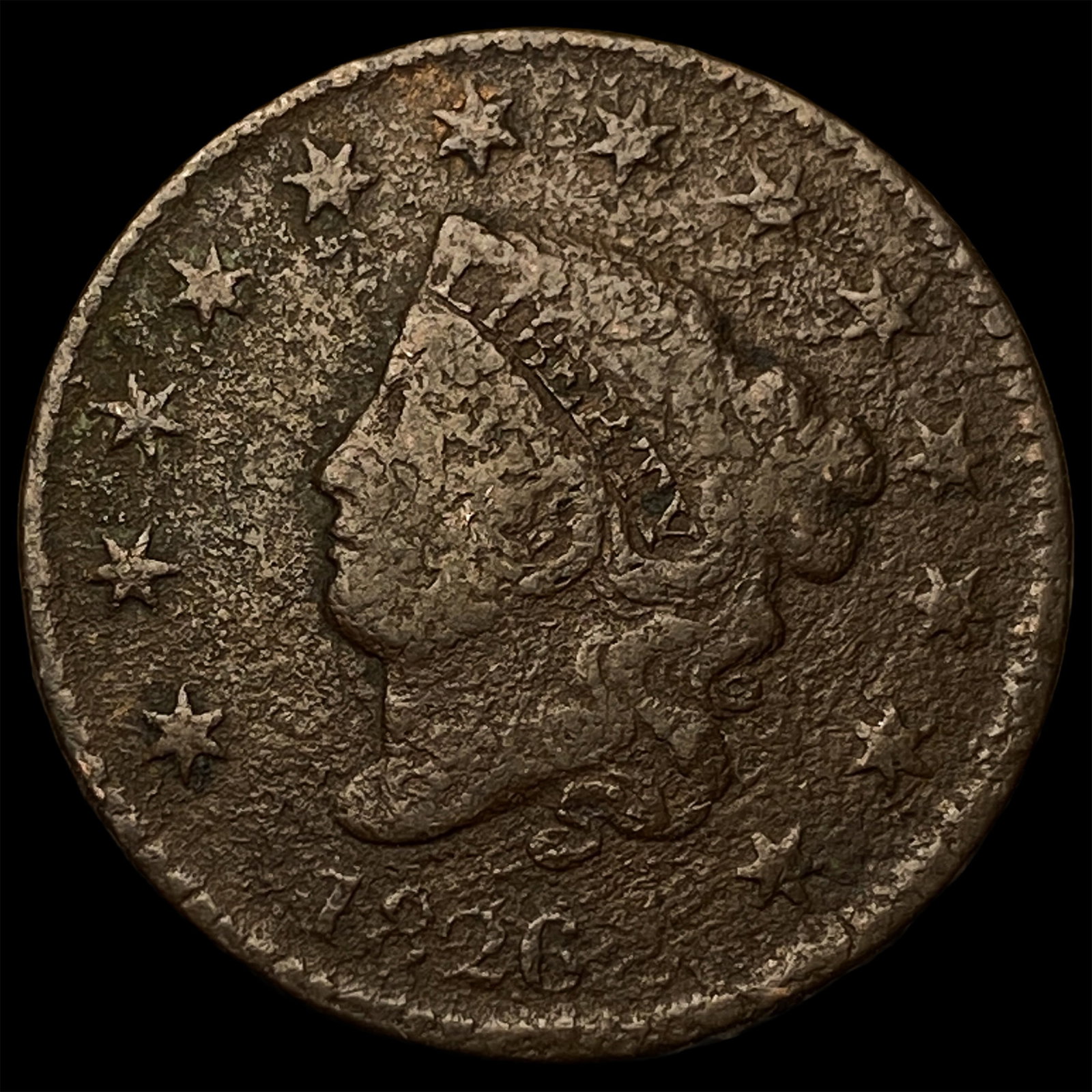 1826 Coronet Head Large Cent NICELY CIRCULATED: 1826 Coronet Head Large Cent NICELY CIRCULATED