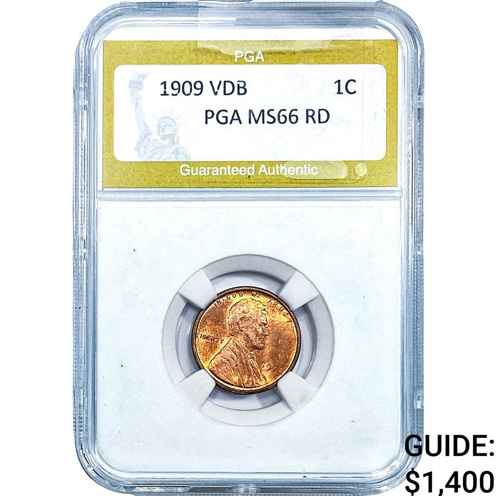 1909 VDB Wheat Cent PGA MS66 RD (1 of 2)