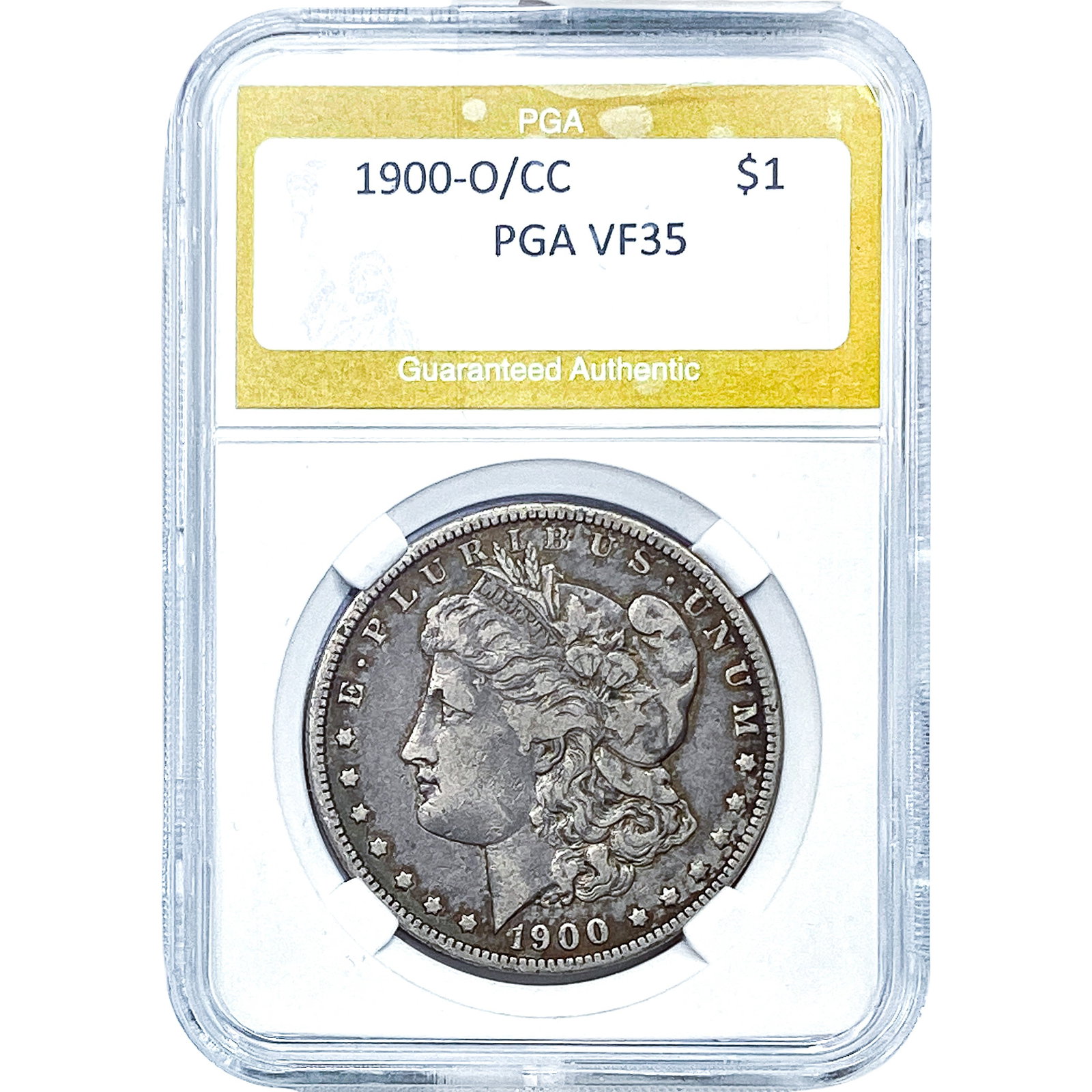 1900-O/CC Morgan Silver Dollar PGA VF35 (1 of 2)