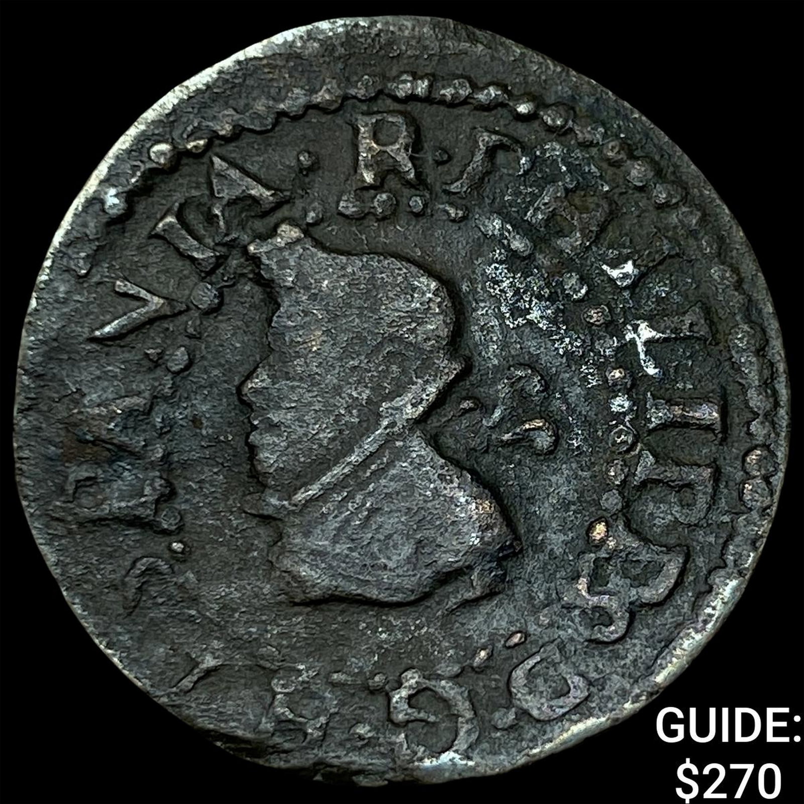 1644 Spain-Barcelona Philip IV Copper Seiseno: 1644 Spain-Barcelona Philip IV Copper Seiseno
