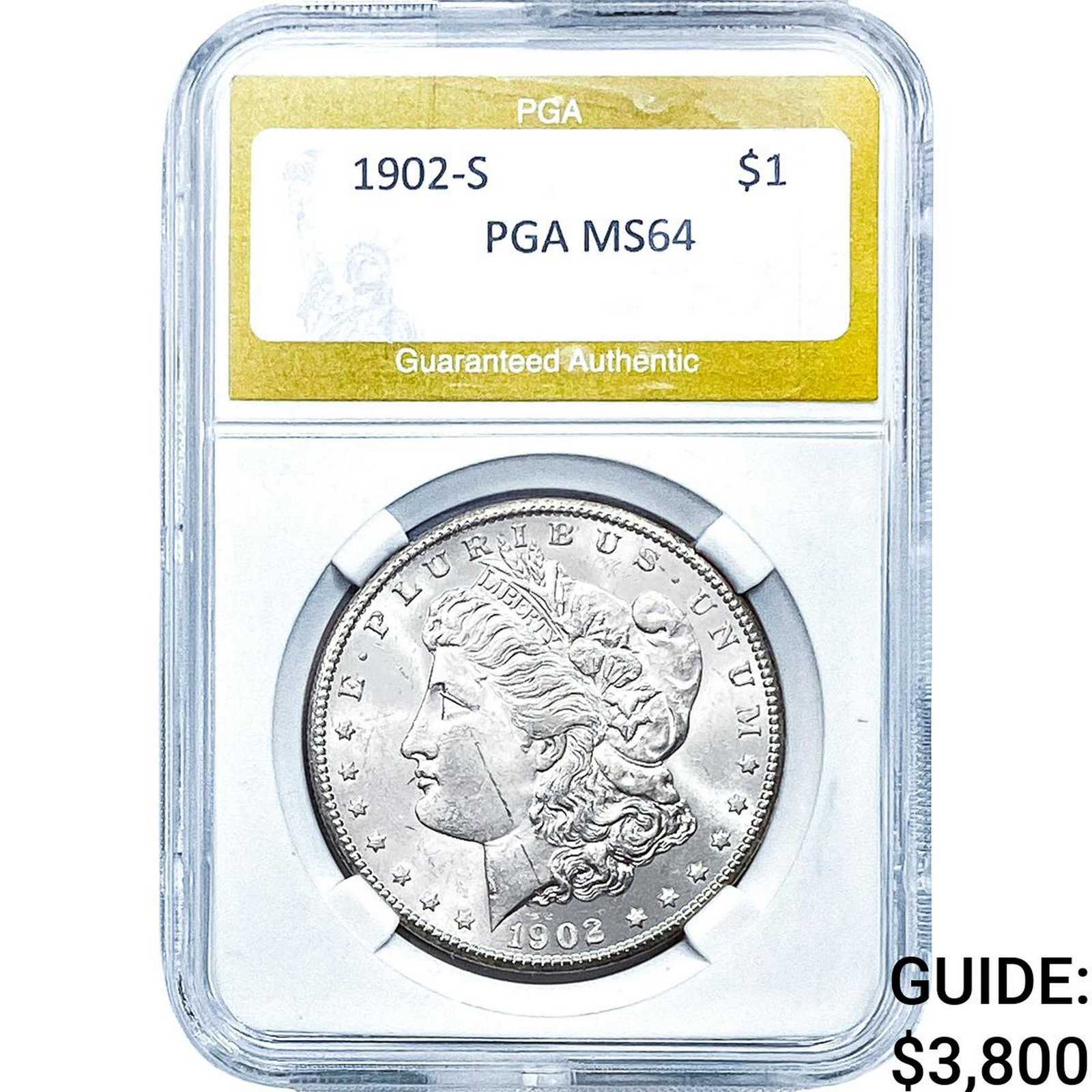 1902-S Morgan Silver Dollar PGA MS64: 1902-S Morgan Silver Dollar PGA MS64