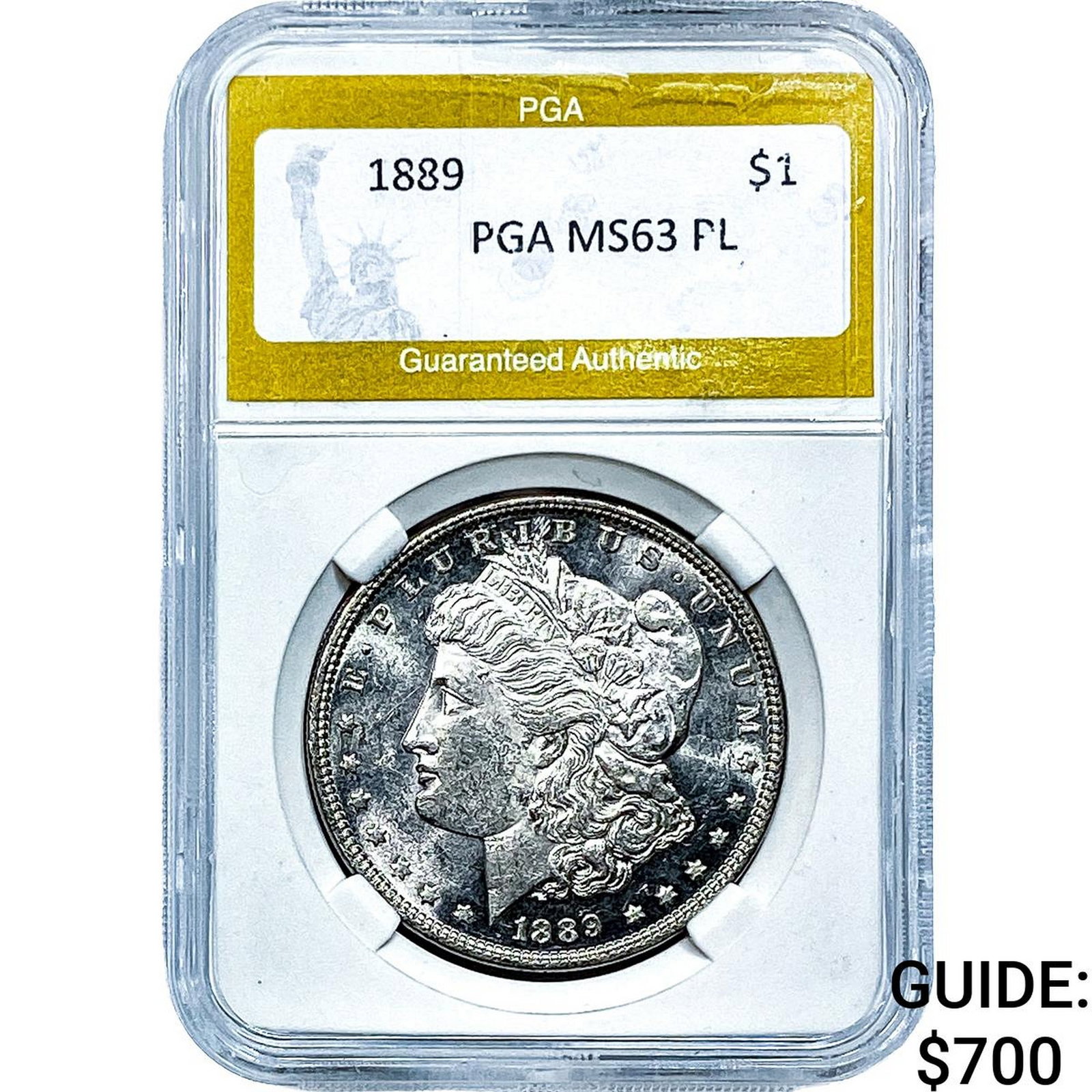 1889 Morgan Silver Dollar PGA MS63 PL: 1889 Morgan Silver Dollar PGA MS63 PL